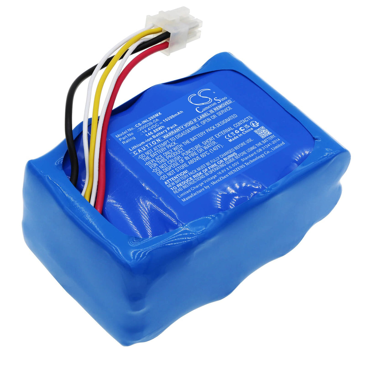 14,4V, Li-ion, 10200mAh, Batterie médicale compatible avec Inova Labs, 200039-0a, Machine à oxygène, 146,88Wh Cameron Sino Technology Limited (Médical)