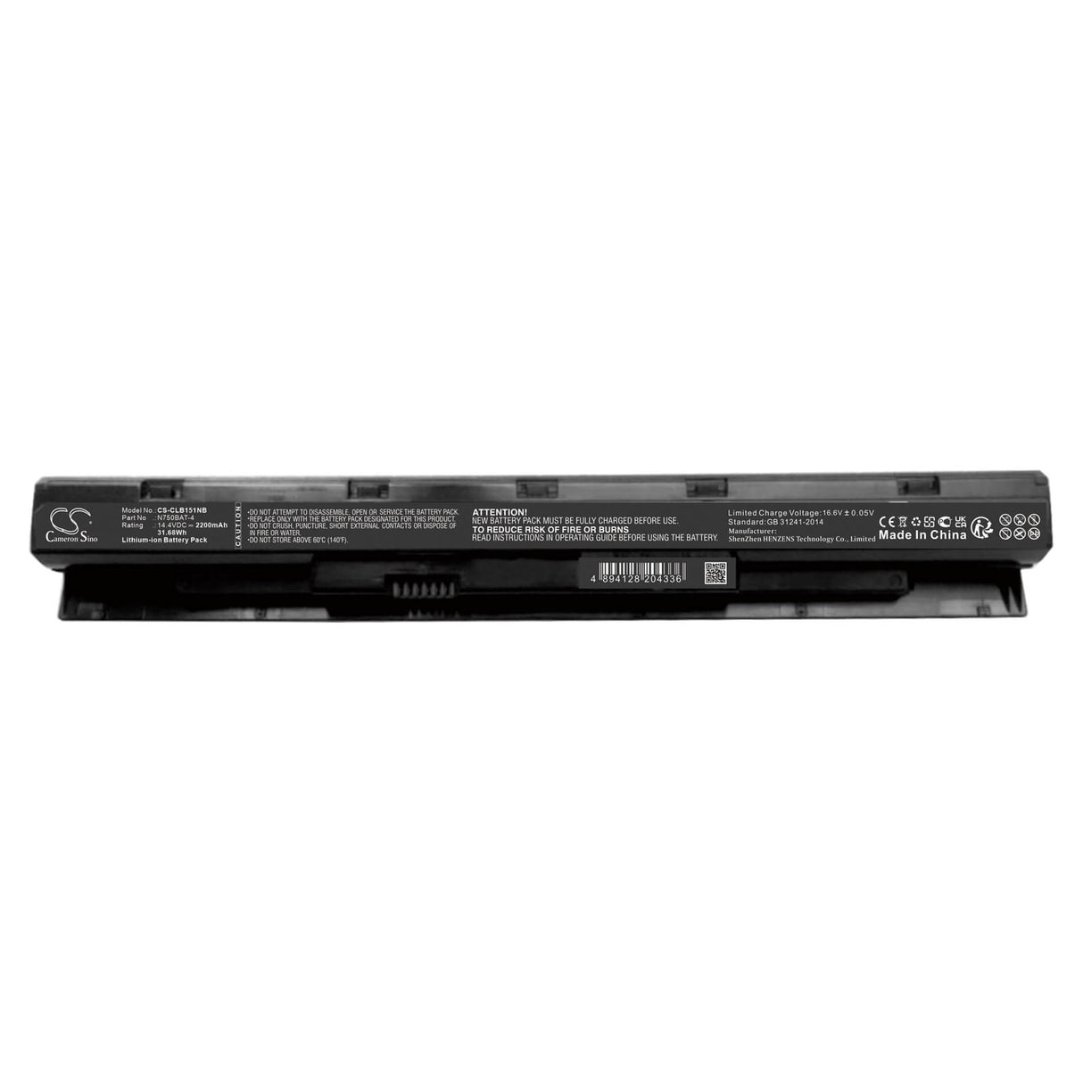 14.4v, Li-ion, 2200mah, Notebook Battery Fits Clevo B1511(44409)(n751wu), 31.68wh Notebook, Laptop Cameron Sino Technology Limited