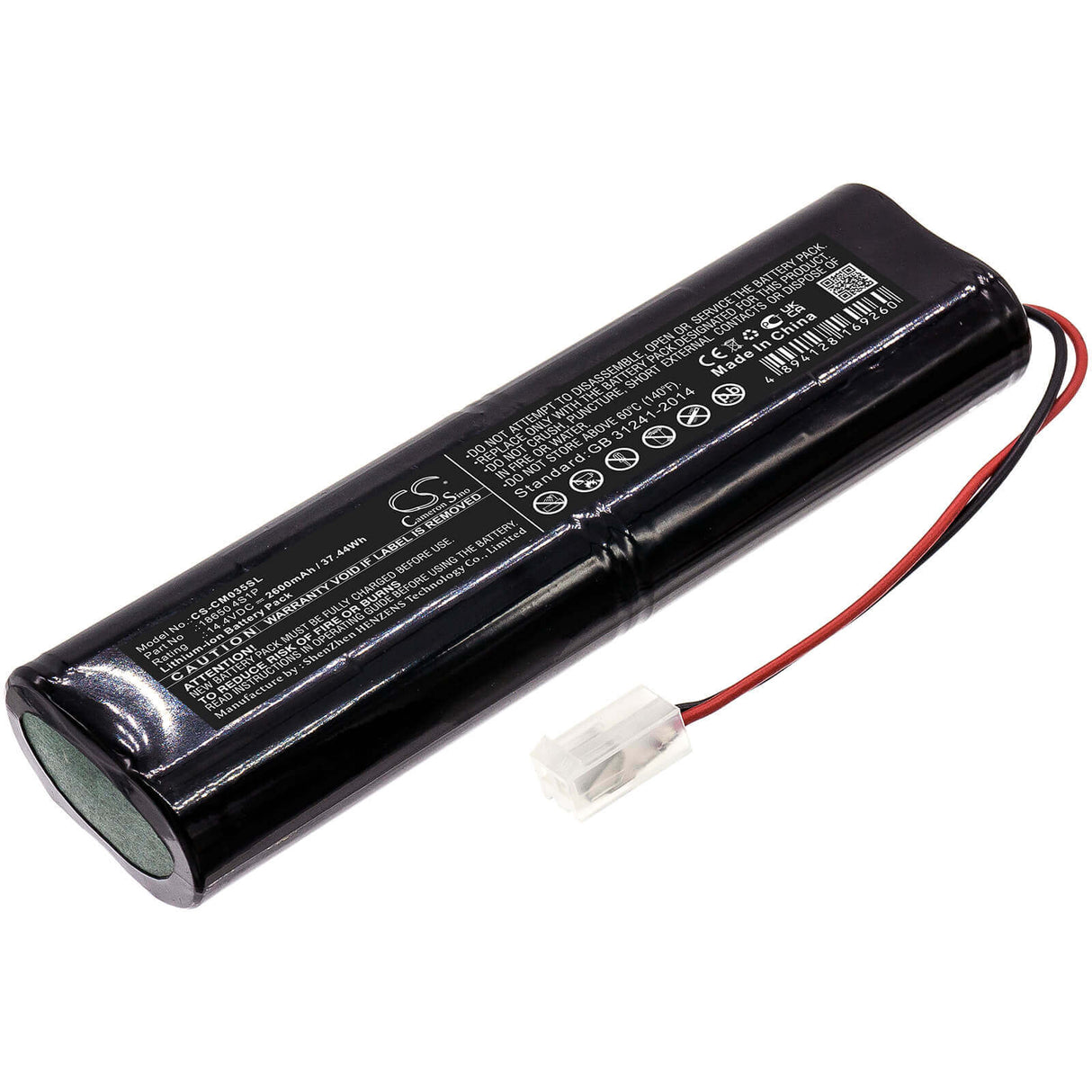 14,4V, Li-ion, 2600mAh, Batterie Pack batterie compatible avec Custom Battery Packs, 18650 4s1p, 37,44Wh Battery Pack Cameron Sino Technology Limited
