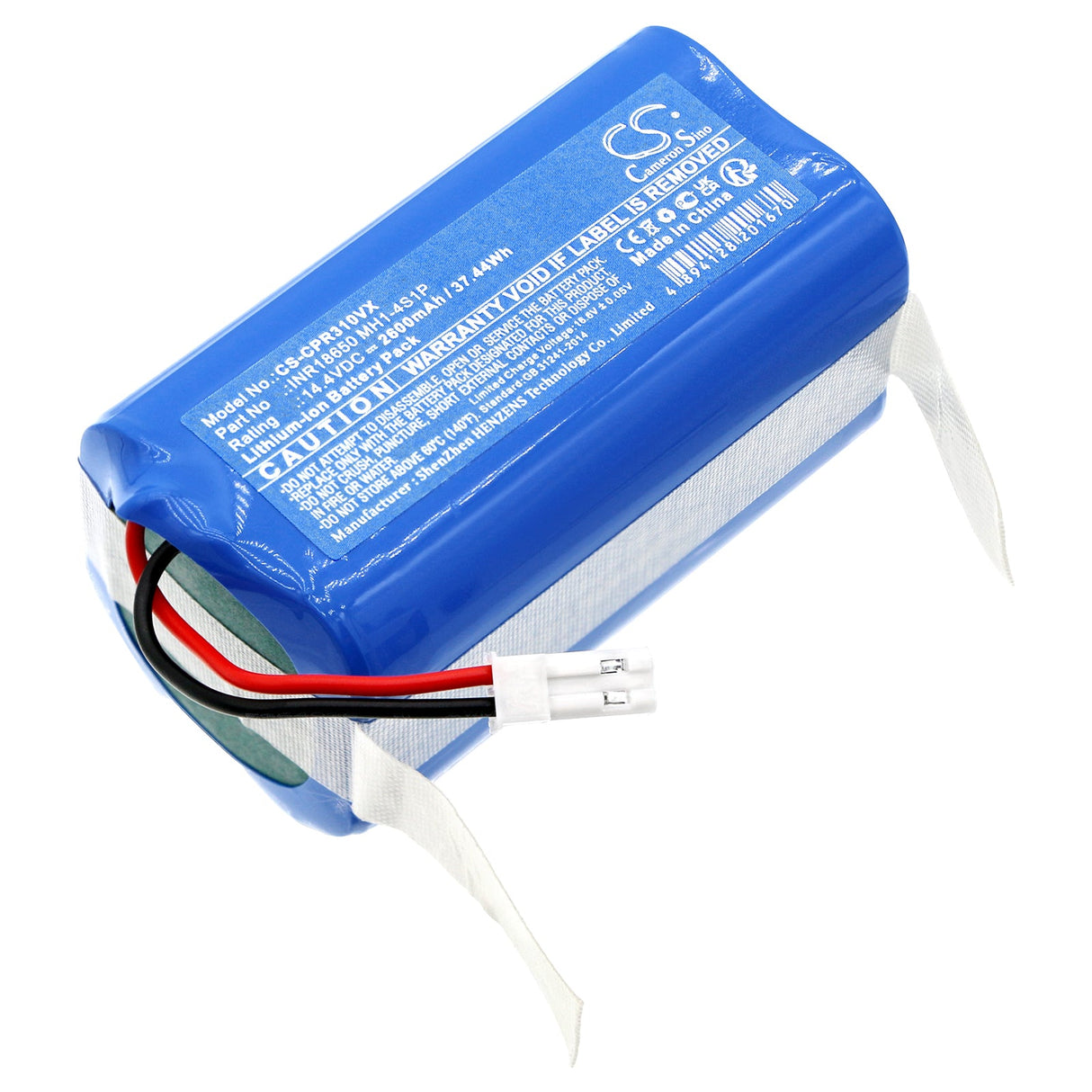 14.4V, Li-ion, 2600mAh, Battery fits Concept, Vr3000, Vr3100, 37.44Wh Vacuum Cameron Sino Technology Limited