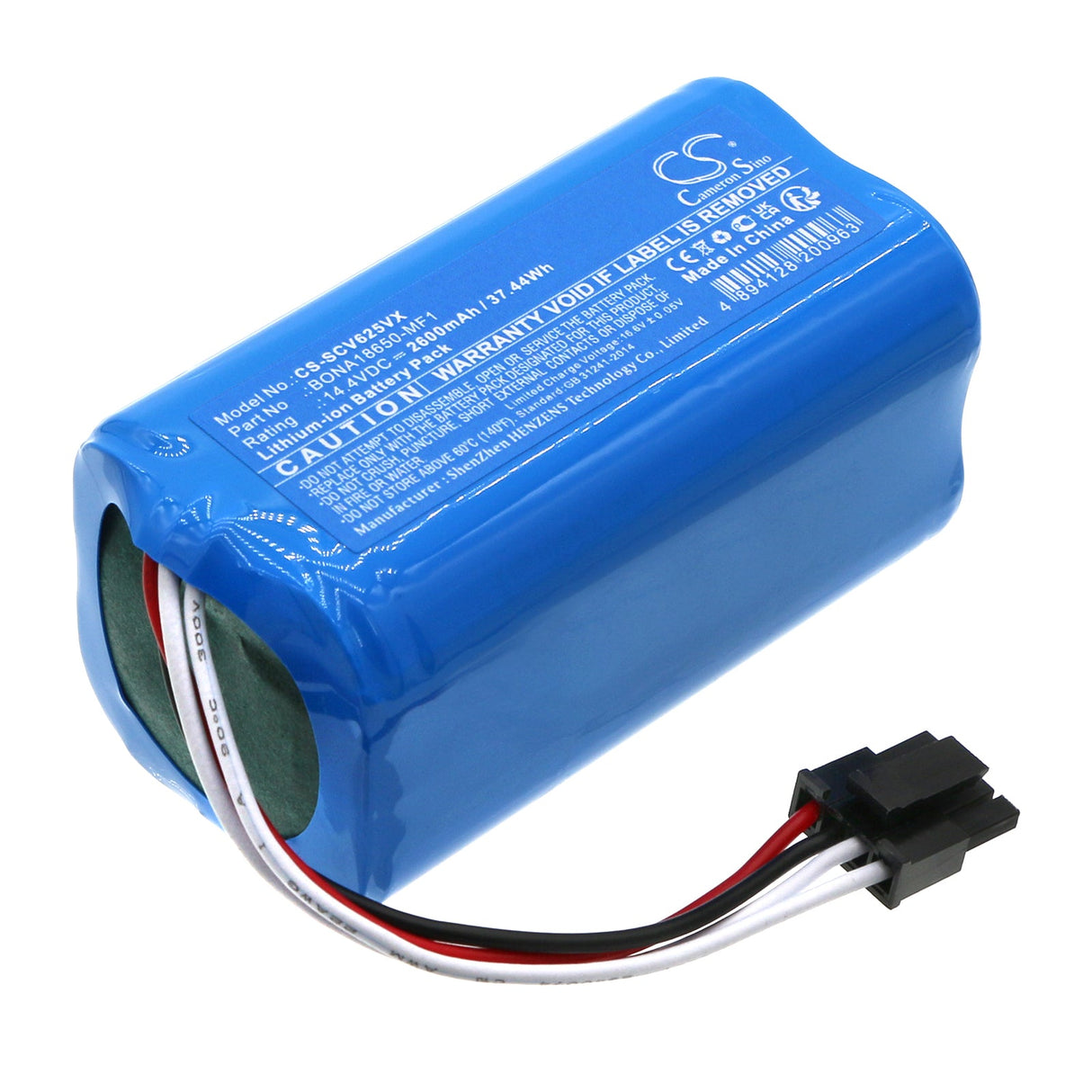 14.4V, Li-ion, 2600mAh, Battery fits Sencor, Sencor Srv 4000gd-eu3, Srv 4000, 37.44Wh Vacuum Cameron Sino Technology Limited