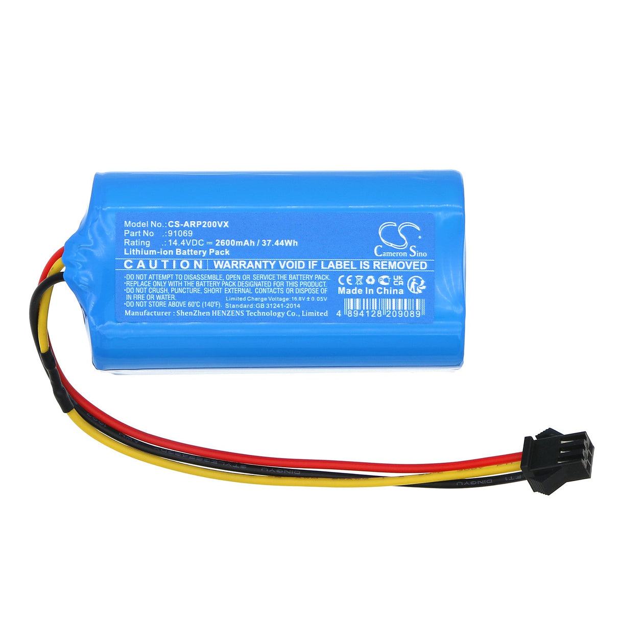 14.4V, Li-ion, 2600mAh, Vacuum battery fits Airrobo, P20, 37.44Wh Vacuum Cameron Sino Technology Limited