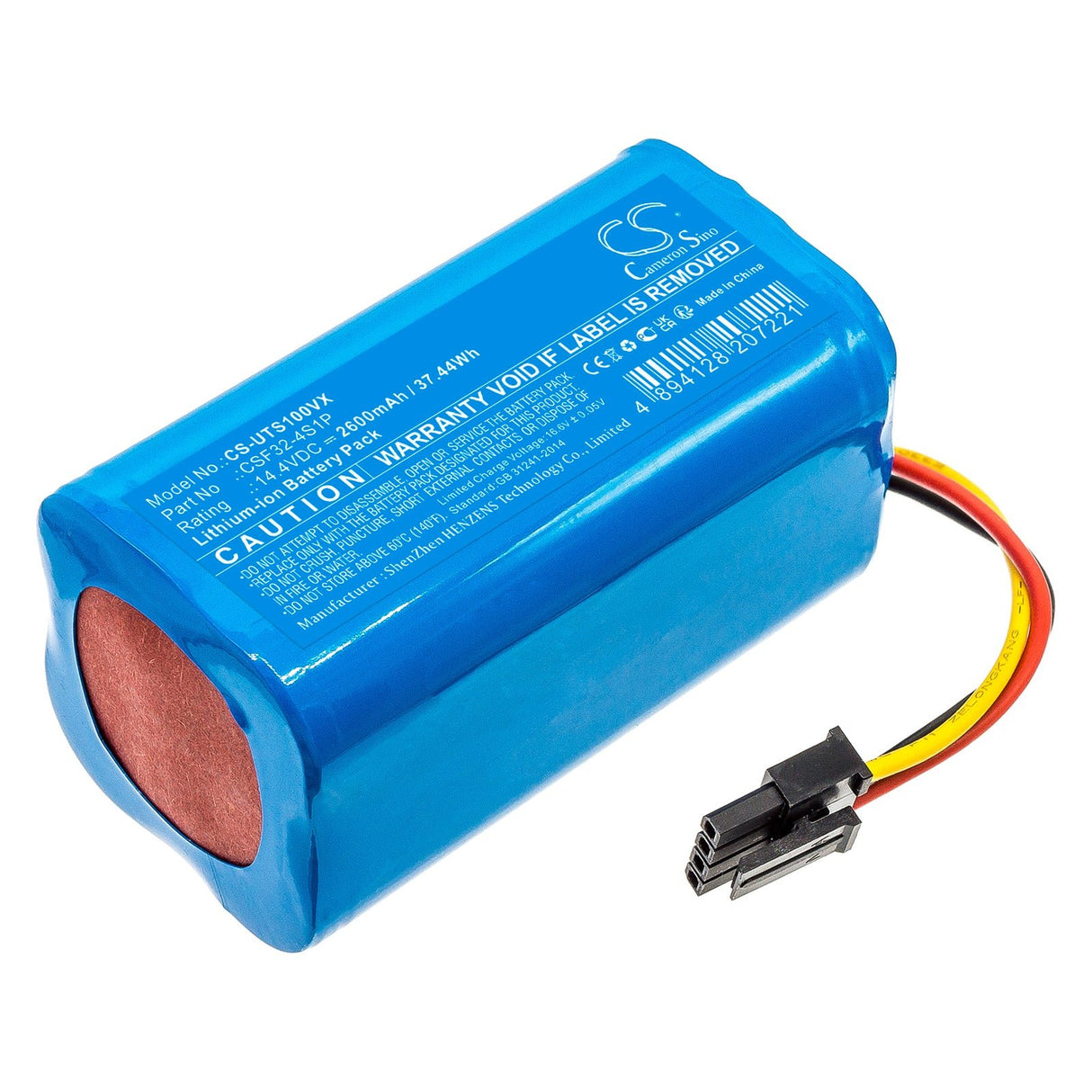 14.4V, Li-ion, 2600mAh Vacuum Battery fits Ultenic, Ts1, 37.44Wh Vacuum Cameron Sino Technology Limited