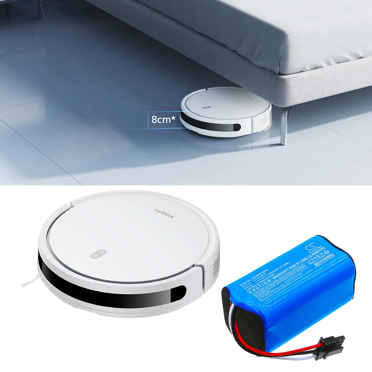 14.4V, Li-ion, 2600mAh, Vacuum battery fits Xiaomi, Z143-4s1p, E10, E10c, 37.44Wh Vacuum Cameron Sino Technology Limited
