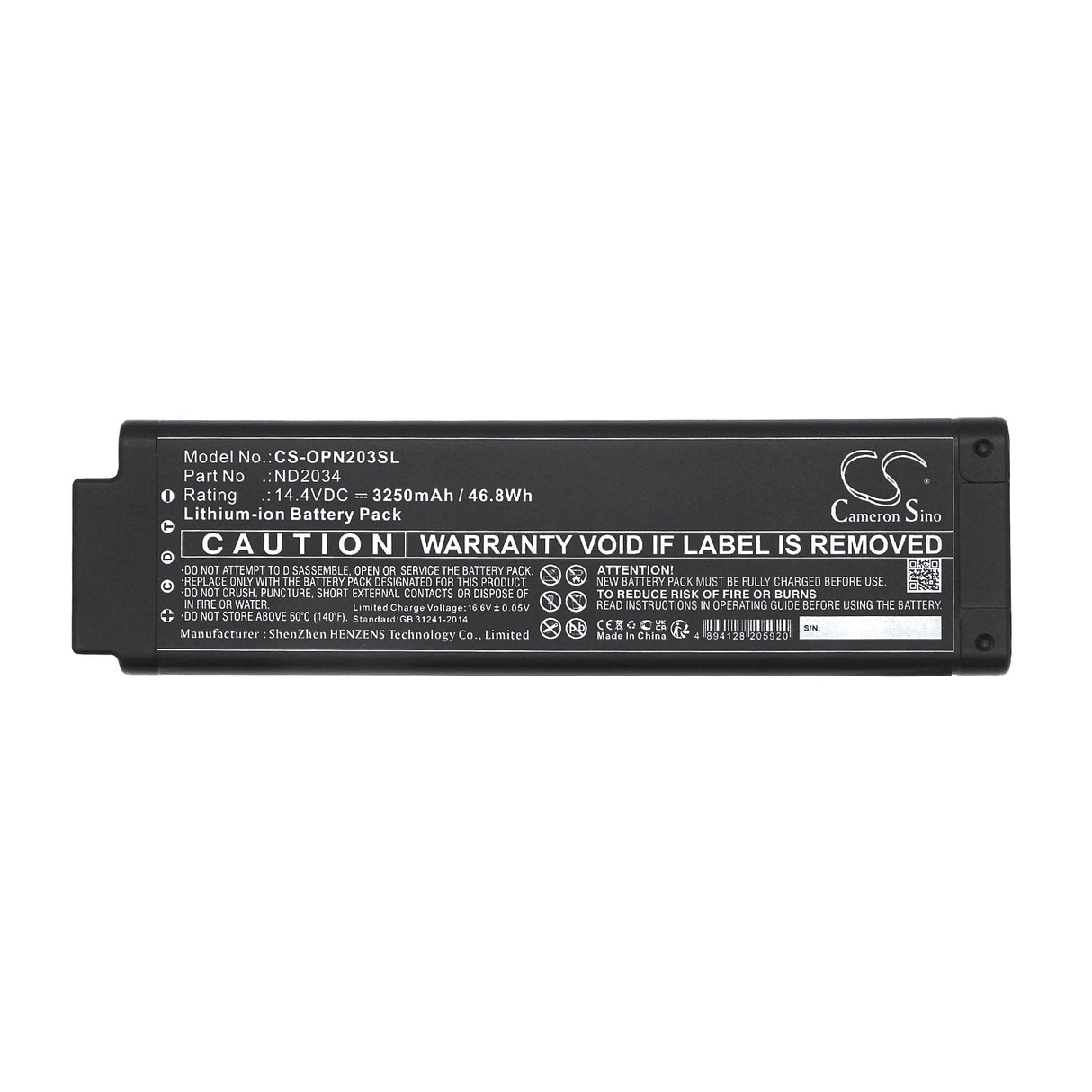 14.4V, Li-ion, 3250mAh Equipment, Survey, Test Battery fits Olympus, Vanta Analyzers Handheld Spect, 46.8Wh Equipment, Survey, Test Cameron Sino Technology Limited