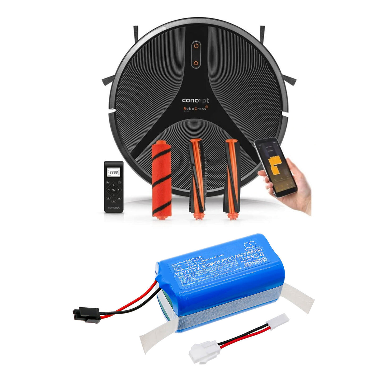 14.4V, Li-ion, 3350mAh, Vacuum battery fits Concept, Vr2020, Vr2110, 48.24Wh Vacuum Cameron Sino Technology Limited