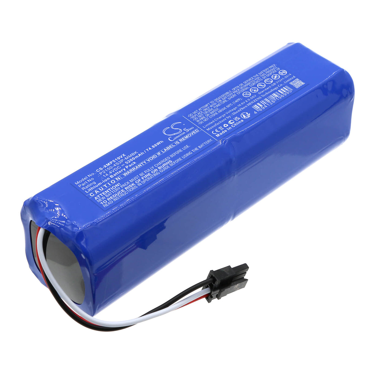 14.4V, Li-ion, 5200mAh, Vacuum battery fits Dreame, Xiaomi, Bot L10s Ultra, D10s Pro, L10 Prime, 74.88Wh Vacuum Cameron Sino Technology Limited