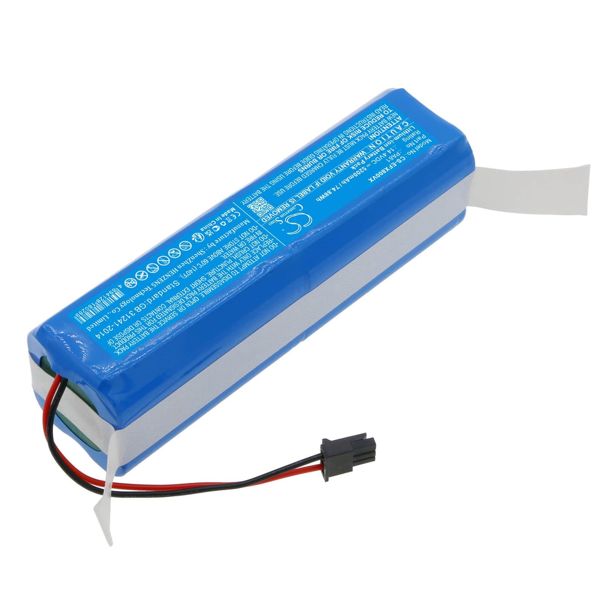 14.4V, Li-ion, 5200mAh, Vacuum battery fits Eufy, Robovac X8, Robovac X8 Hybrid, Robovac X8 Hybrid White, 74.88Wh Vacuum Cameron Sino Technology Limited