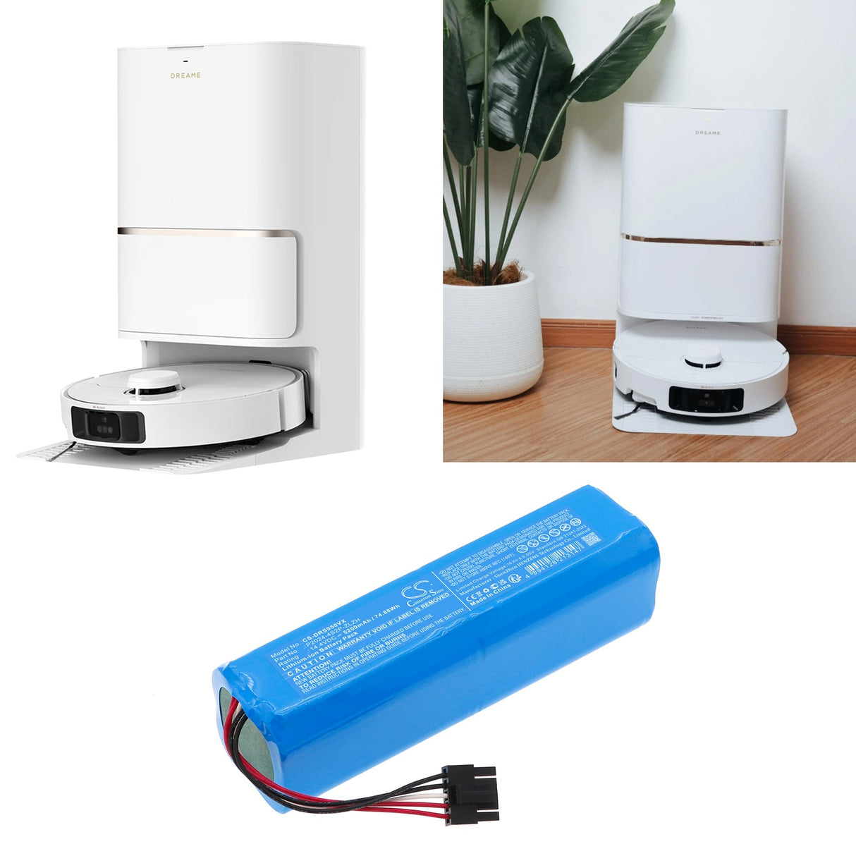 14.4V, Li-ion, 5200mAh, Vacuum battery fits Dreame, Rls95he, S30 Pro Ultra, 74.88Wh Vacuum Cameron Sino Technology Limited