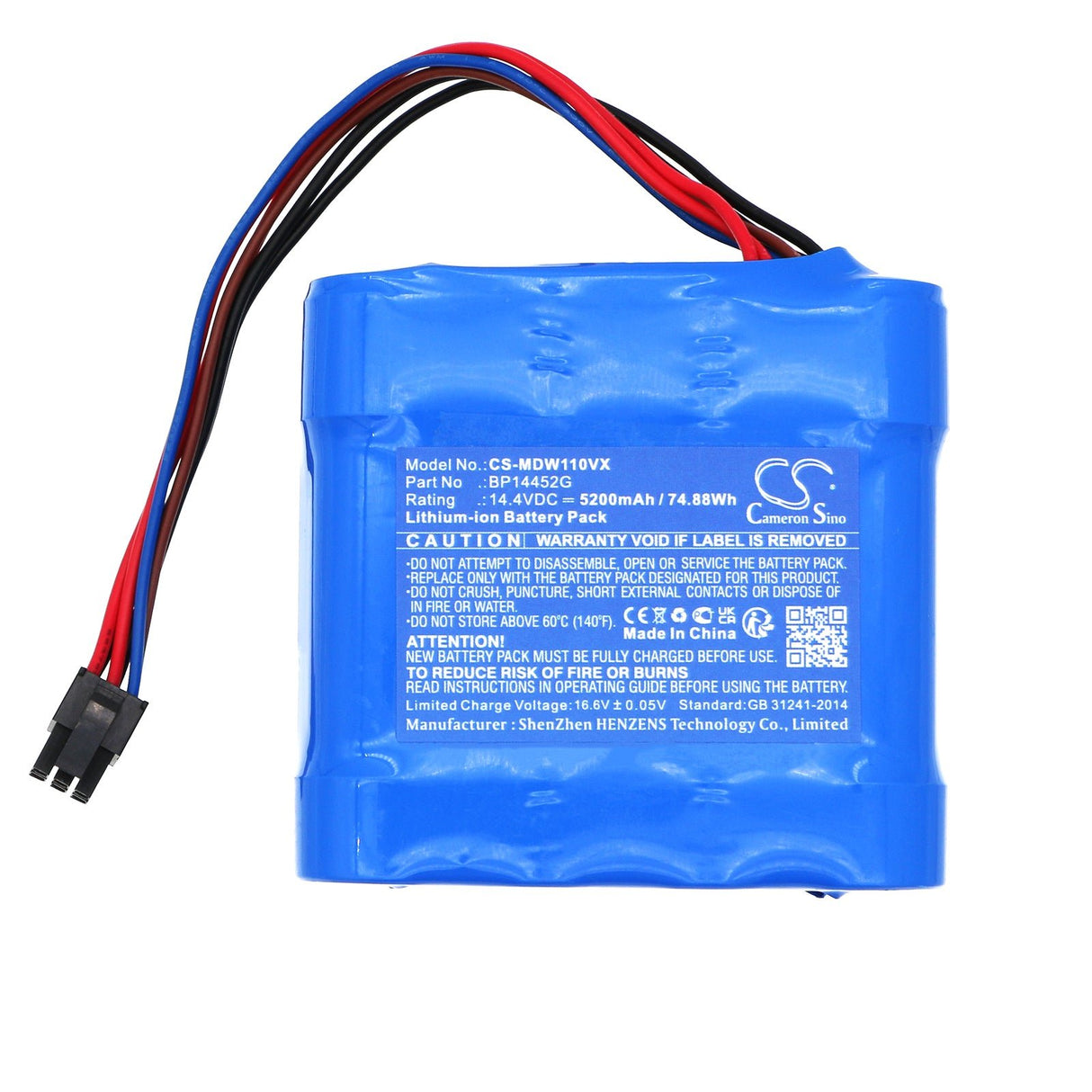 14.4V, Li-ion, 5200mAh Vacuum Battery fits Media, Rm2102, W11, 74.88Wh Vacuum Cameron Sino Technology Limited