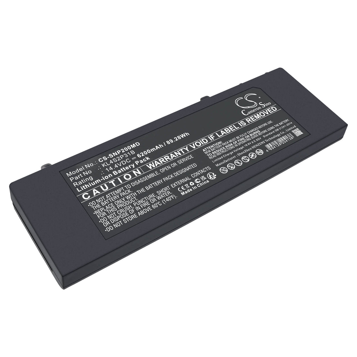 14.4V, Li-ion, 6200mAh, Medical battery fits Sonoscape, Kl4s2p31b, E1 Exp, E2, 89.28Wh Medical Cameron Sino Technology Limited (Medical)