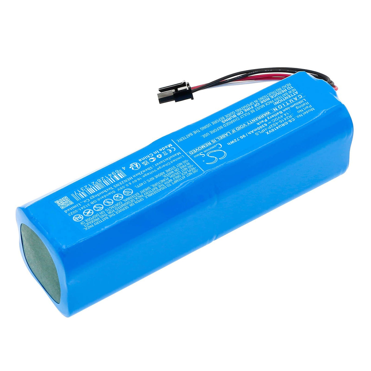 14.4V, Li-ion, 6300mAh, Vacuum battery fits Dreame, Bot X30 Ultra, D10s Plus, 90.72Wh Vacuum Cameron Sino Technology Limited