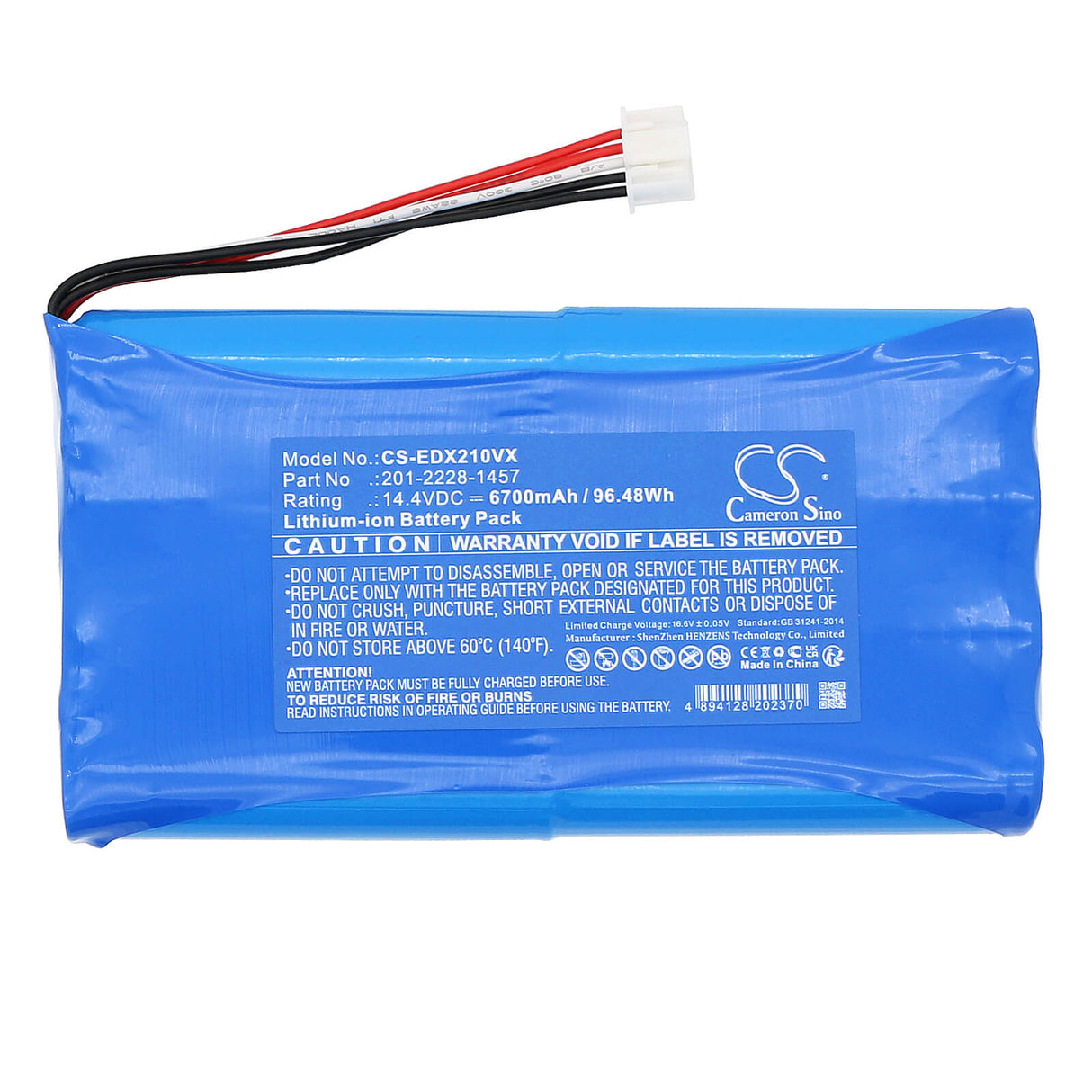 14.4v, Li-ion, 6700mah, Vacuum battery Fits Deebot X2 Omni, Dx2omni, 96.48wh Vacuum Cameron Sino Technology Limited