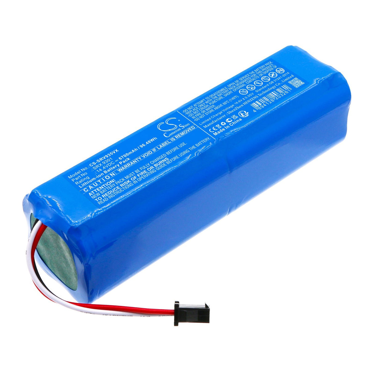 14.4V, Li-ion, 6700mAh, Vacuum battery fits Sencor, V1, 96.48Wh Vacuum Cameron Sino Technology Limited