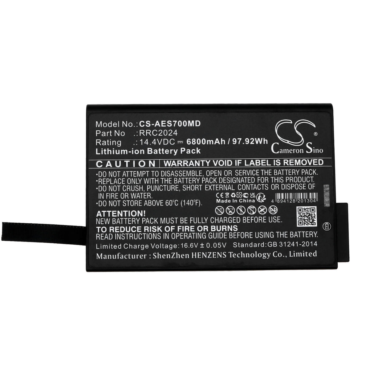 14.4V, Li-ion, 6800mAh, Medical battery fits Aeonmed, Jw-y4s3p-6.6, Respirator Vg60, Respirator Vg70, 97.92Wh Medical Cameron Sino Technology Limited (Medical)