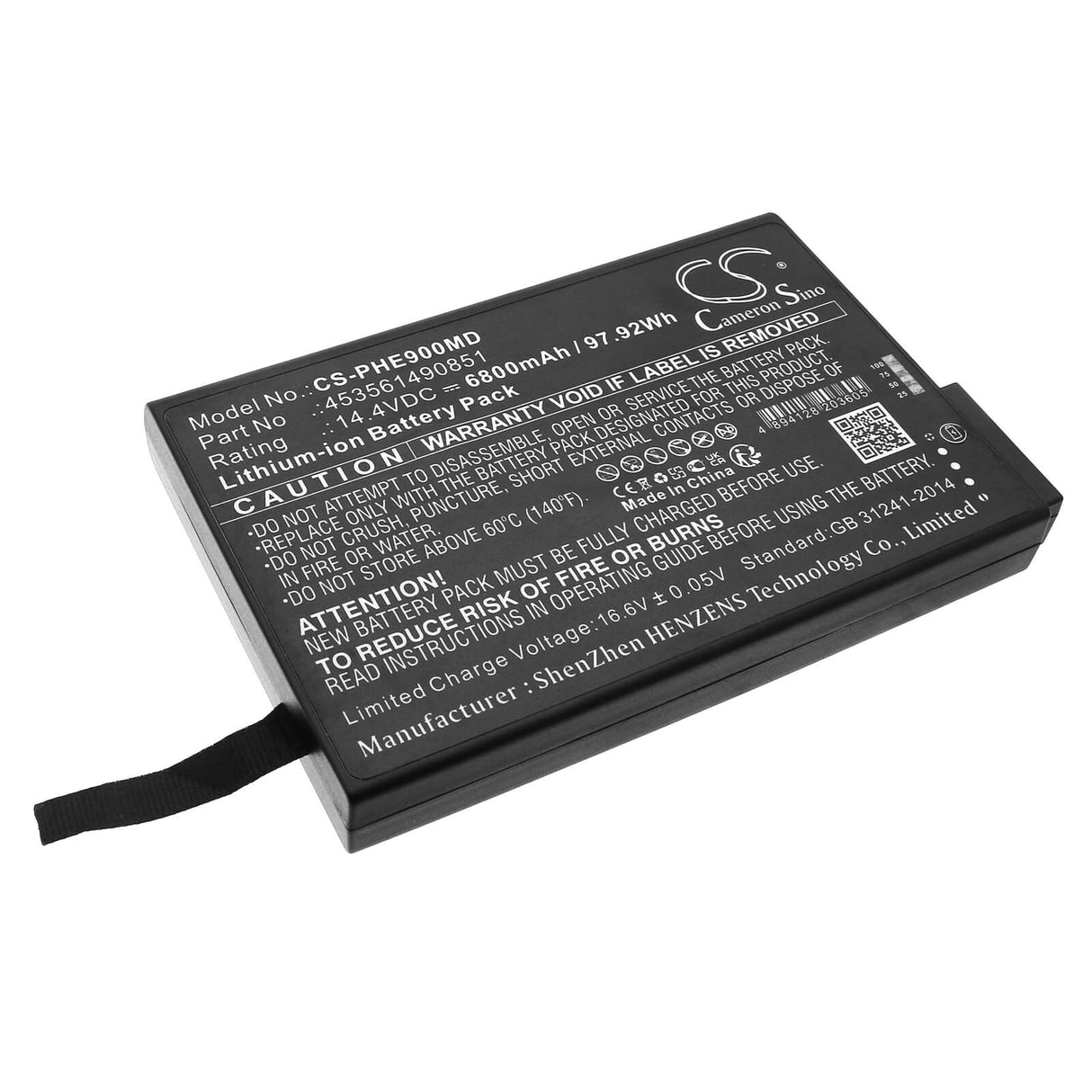 14.4V, Li-ion, 6800mAh, Medical battery fits Philips, 453561490851, Evergo 900-12, Respironics Simplygo, 97.92Wh Medical Cameron Sino Technology Limited (Suspended)