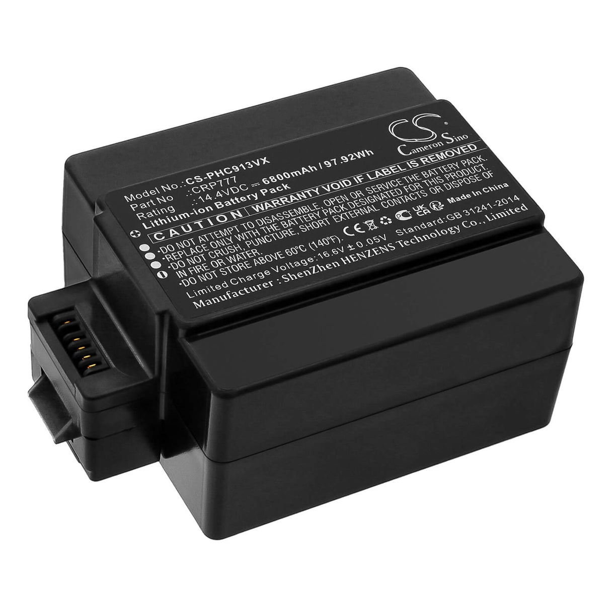 14.4v, Li-ion, 6800mah,Vacuum battery Fits Free, Plus, 97.92wh Vacuum Cameron Sino Technology Limited