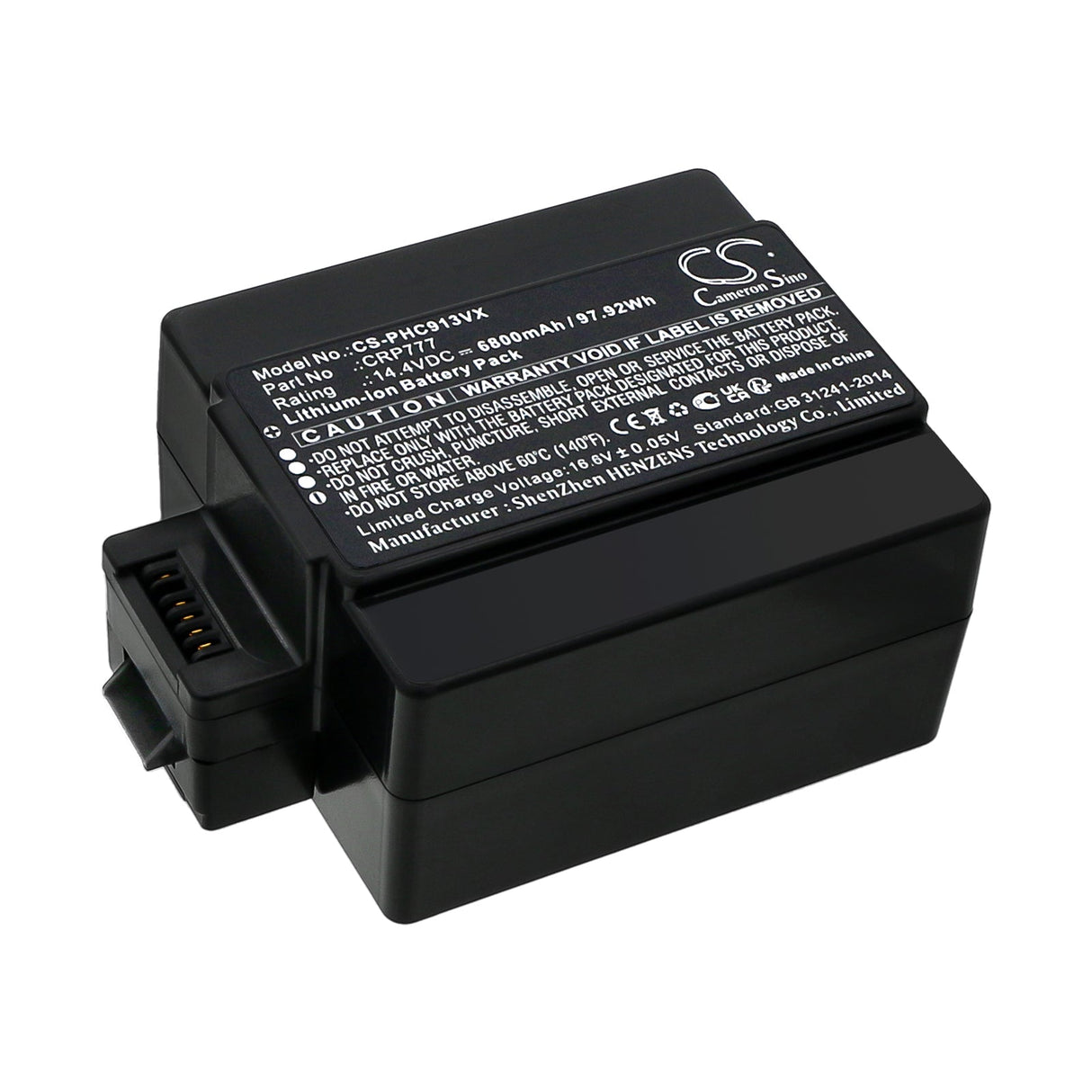 14.4v, Li-ion, 6800mah,Vacuum battery Fits Free, Plus, 97.92wh Vacuum Cameron Sino Technology Limited