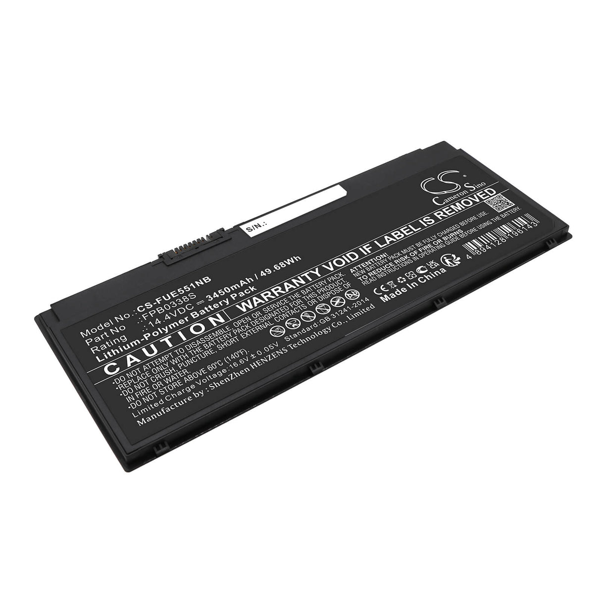 14.4v, Li-polymer, 3450mah, Battery Fits Fujitsu, Lifebook E4411 Vfy E4411mf5amn, Lifebook E4411 Vfy E4411mf5cmg, 49.68wh Notebook, Laptop Cameron Sino Technology Limited