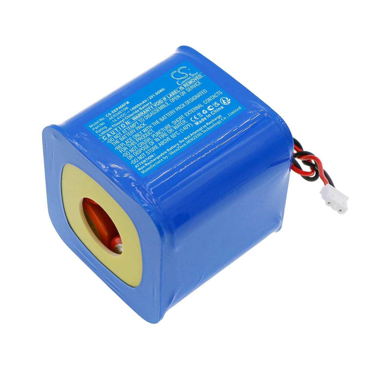 14,4V, Li-SOCl2, 14000mAh, batterie de sécurité marine compatible avec Saracom, 4er34615m, Eb-10, Sep-406, 201,6Wh Dispositifs de sécurité et de flottabilité marine Cameron Sino Technology Limited (Marchandises dangereuses)