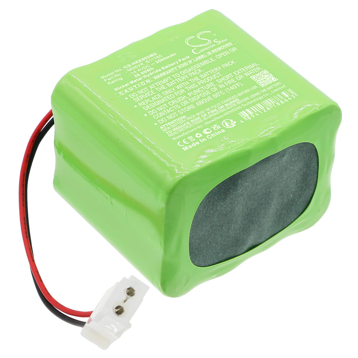 14,4V, Ni-MH, 2000mAh, Batterie médicale compatible avec Hokanson, B11785, Epg-0863, Epg-52018, 28,80Wh Medical Cameron Sino Technology Limited (Médical)