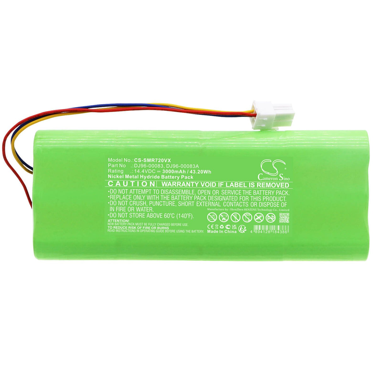 14.4V, Ni-MH, 3000mAh, Vacuum battery fits Samsung, Vc-re72v, Vc-re7ov, 43.20Wh Vacuum Cameron Sino Technology Limited