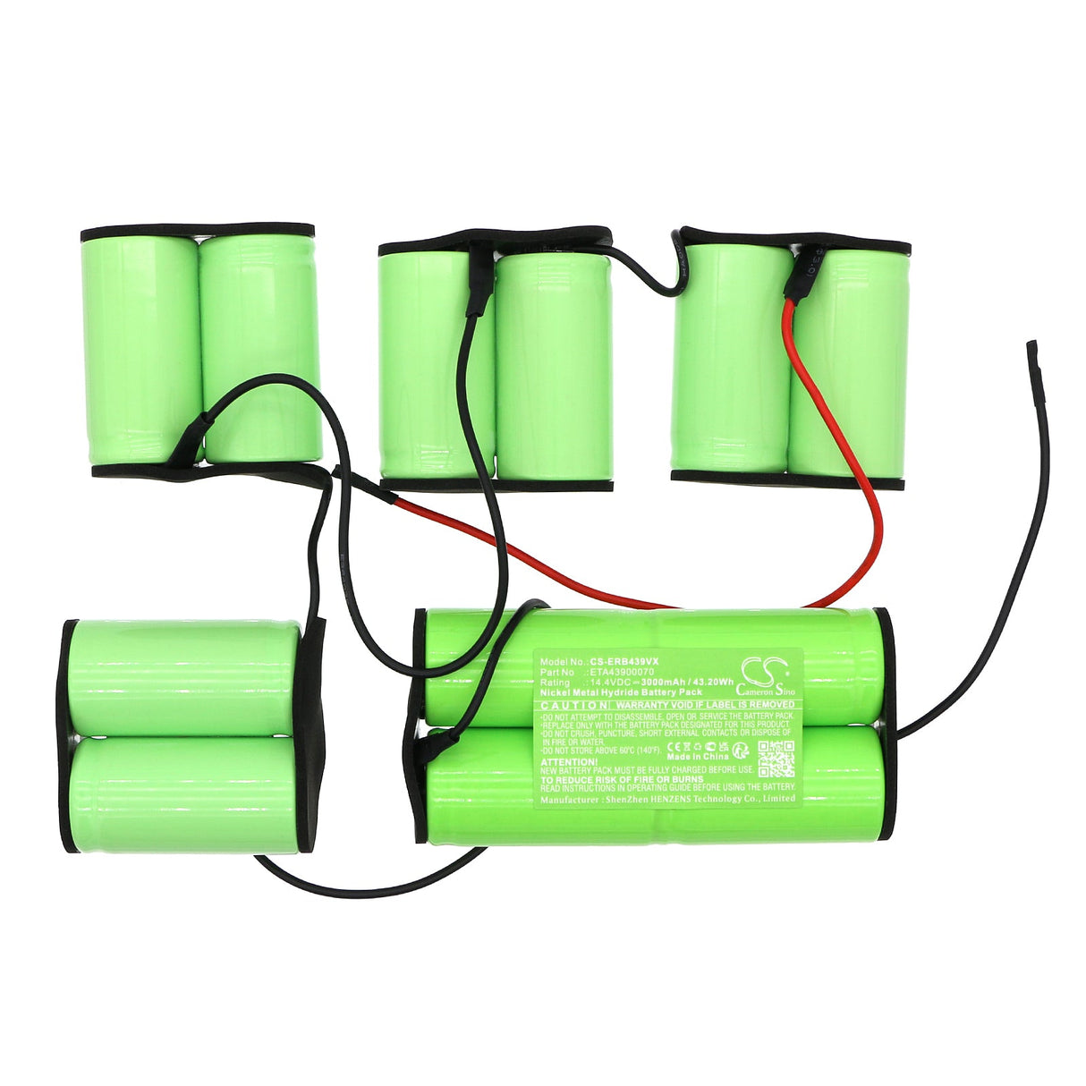 14.4v, Ni-mh, 3000mah, Vacuum battery Fits ETA 0439 Brilanto, 43.20wh Vacuum Cameron Sino Technology Limited