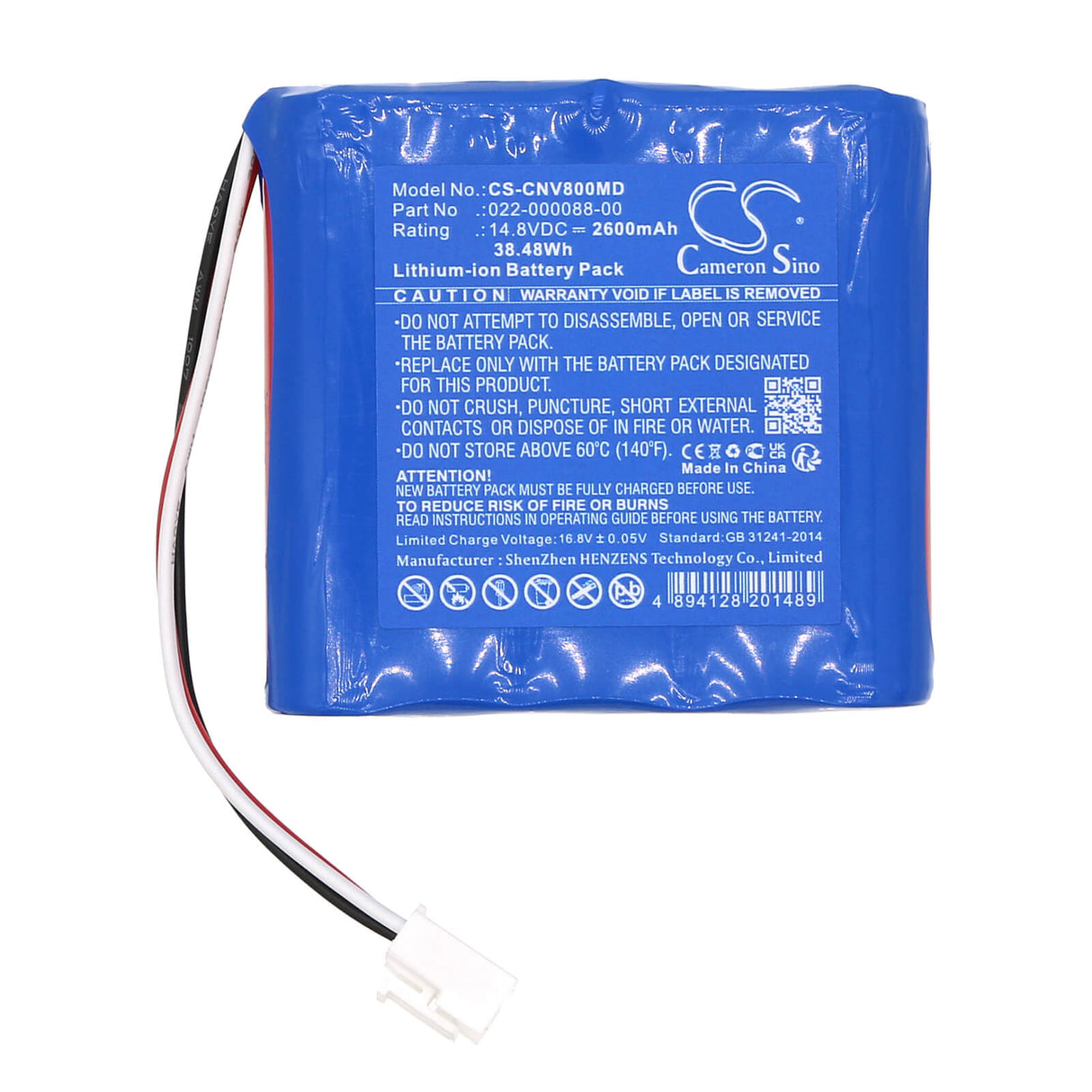 14,8V, Li-ion, 2600mAh, Batterie médicale compatible Comen, 022-000088-00, Nv8, 38,48Wh Technologie Médicale Cameron Sino Limitée (Médical)