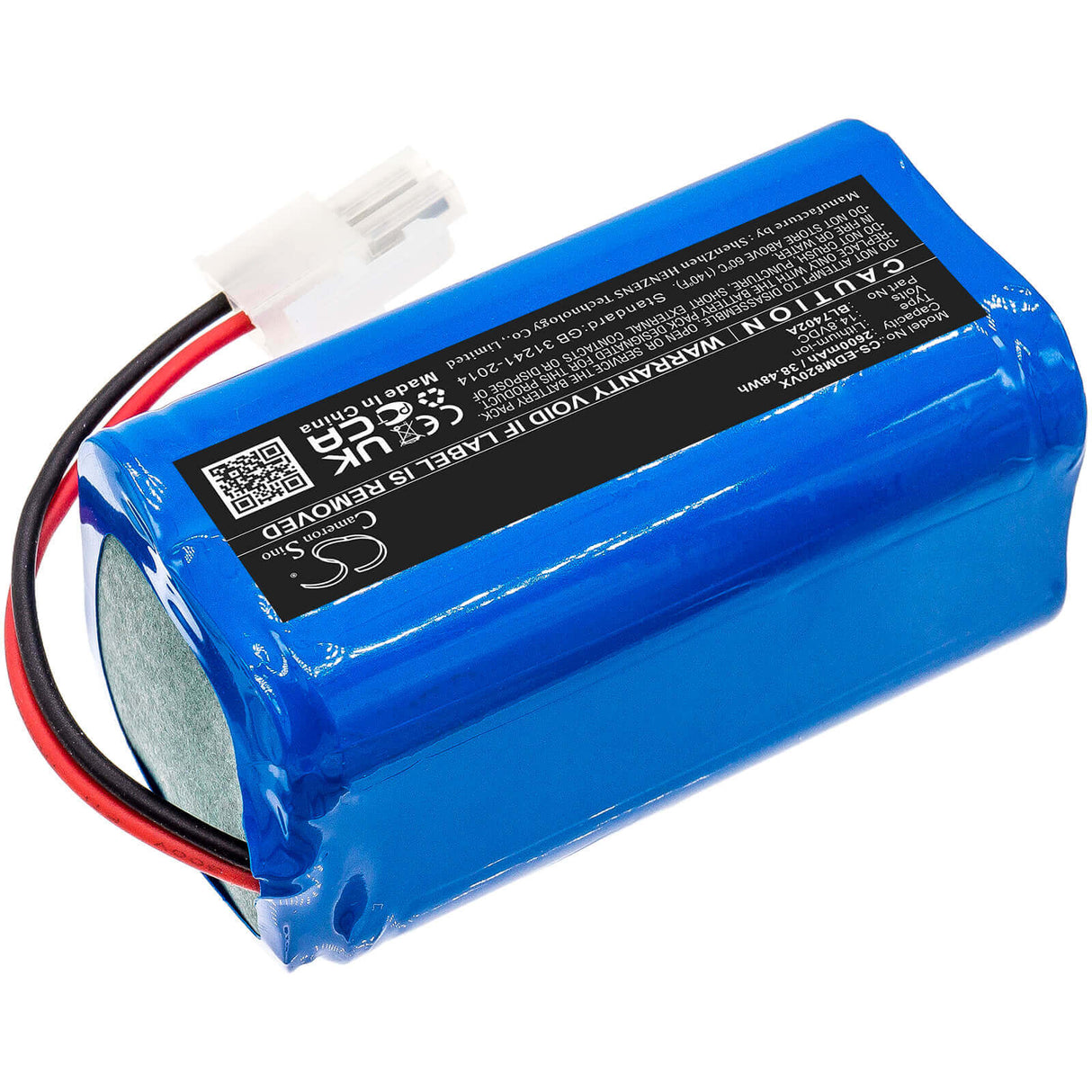 14.8V, Li-ion, 2600mAh, Vacuum battery fits Tesla, Ecovacs, Deebot 500, Deebot M82, Deebot M82uk, 38.48Wh Vacuum Cameron Sino Technology Limited