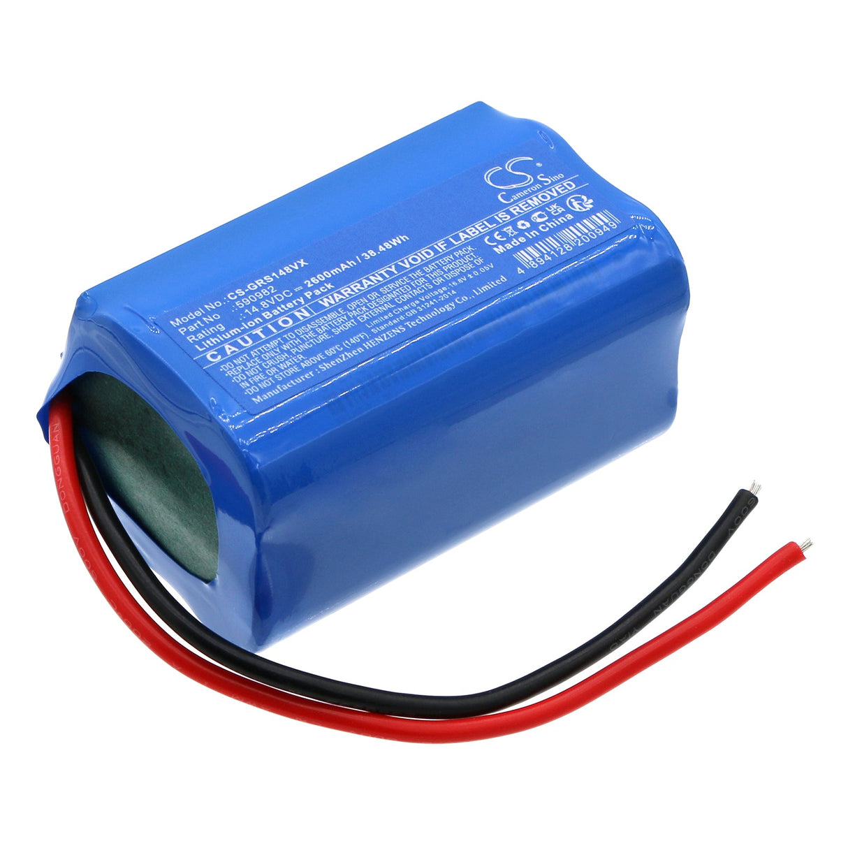 14.8V, Li-ion, 2600mAh, Battery fits Gorenjes, Free Go Mvc148fw, Mvc148fw, 38.48Wh Vacuum Cameron Sino Technology Limited
