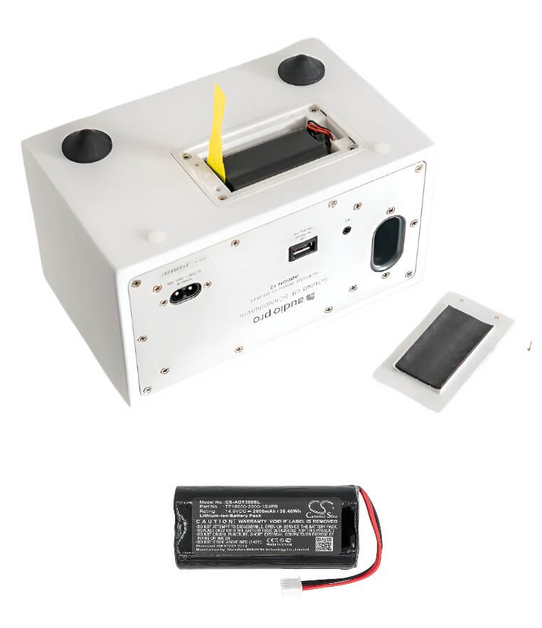 14.8V, Li-ion, 2600mAh, Speaker battery fits Audio Pro, Tf18650-2200-1s4pb, Addon T10, Addon T3, 38.48Wh Speaker Cameron Sino Technology Limited