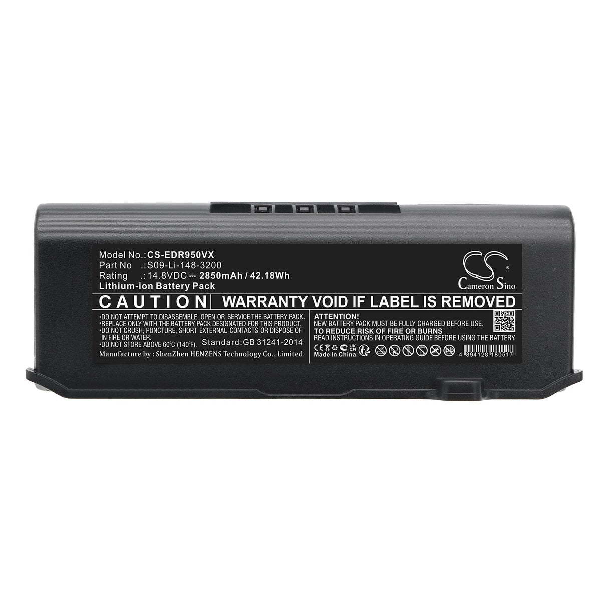 14.8V, Li-ion, 2850mAh, Vacuum Battery fits Ecovacs, Deebot R95, Deebot R95 Mk Ii, 42.18Wh Vacuum Cameron Sino Technology Limited (Suspended)