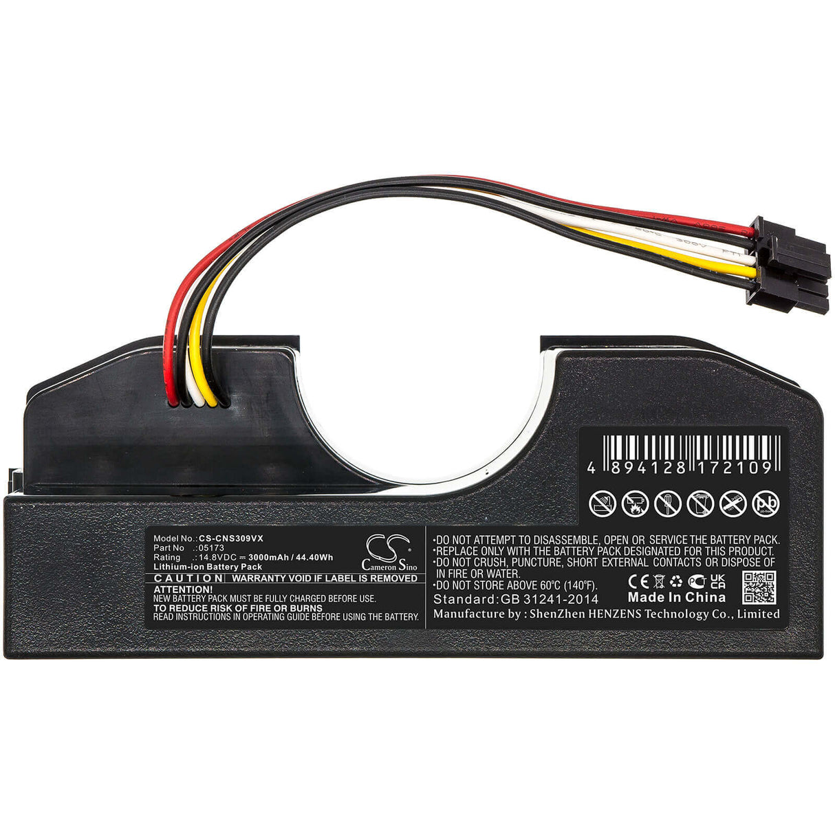 14.8V, Li-ion, 3000mAh, Vacuum battery fits Panoramic, Cecotec, Conga 1690, Conga 1690 Pro, Conga 1890, 44.40Wh Vacuum Cameron Sino Technology Limited