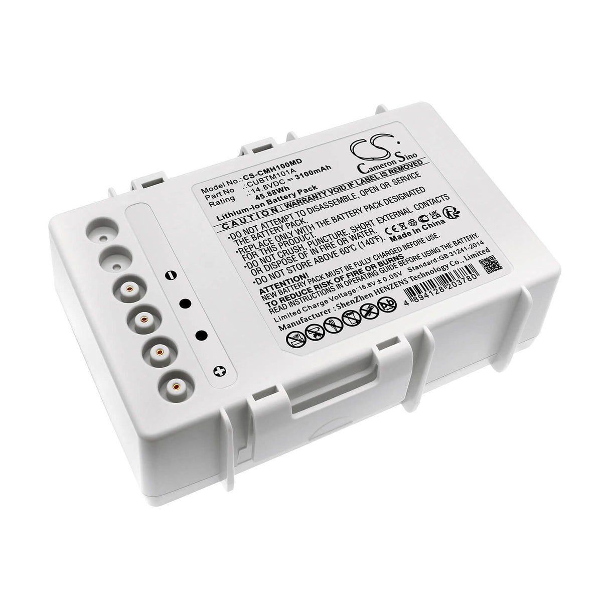 14.8v, Li-ion, 3100mah, Medical battery Fits Cu Medical Cu-hd1, Lifegain Cu-hd1, 45.88wh Medical Cameron Sino Technology Limited (Medical)