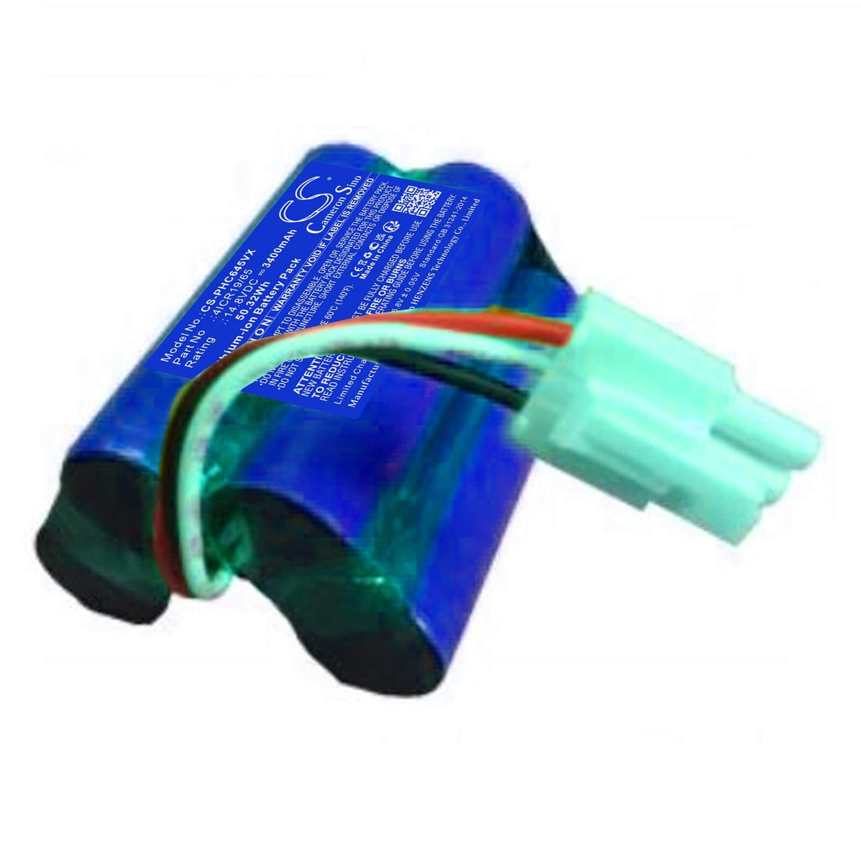 14.8V, Li-ion, 3400mAh, Vacuum battery fits Philips, Fc6400, Fc6400/01, Fc6400/81, 50.32Wh Vacuum Cameron Sino Technology Limited