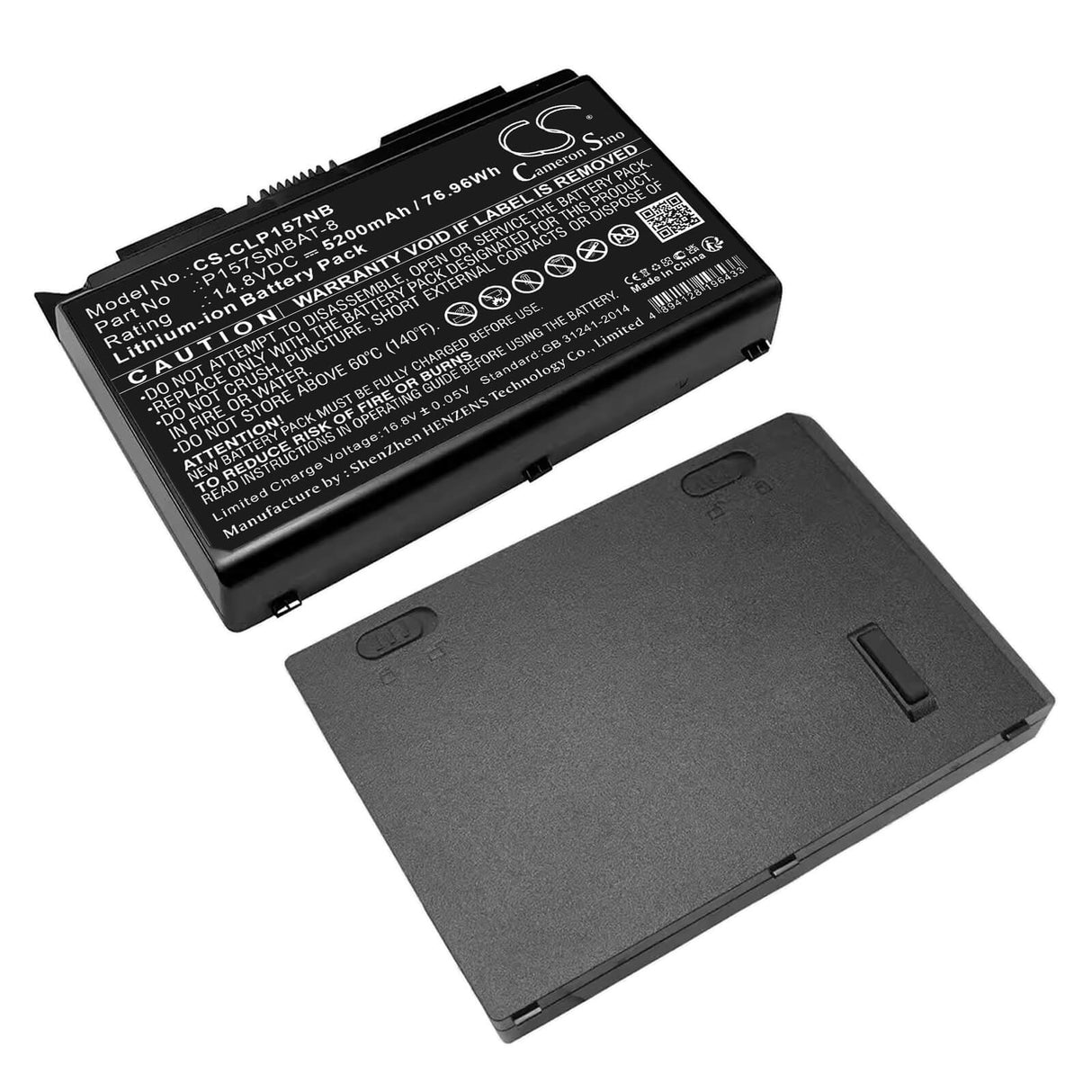 14.8v, Li-ion, 5200mah, Battery Fits Terrans Force, X611, X611-770m-47v, 76.96wh Notebook, Laptop Cameron Sino Technology Limited