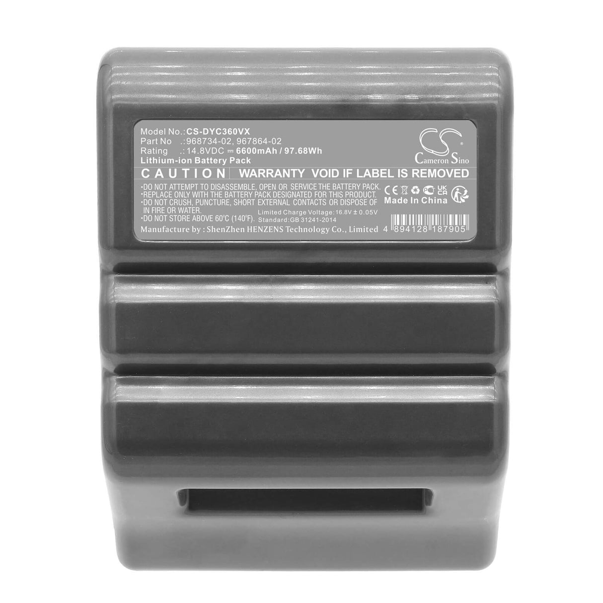14.8v, Li-ion, 6600mah, Vacuum battery fits Dyson, 360 Eye Robot, 360eye, 97.68wh Vacuum Cameron Sino Technology Limited