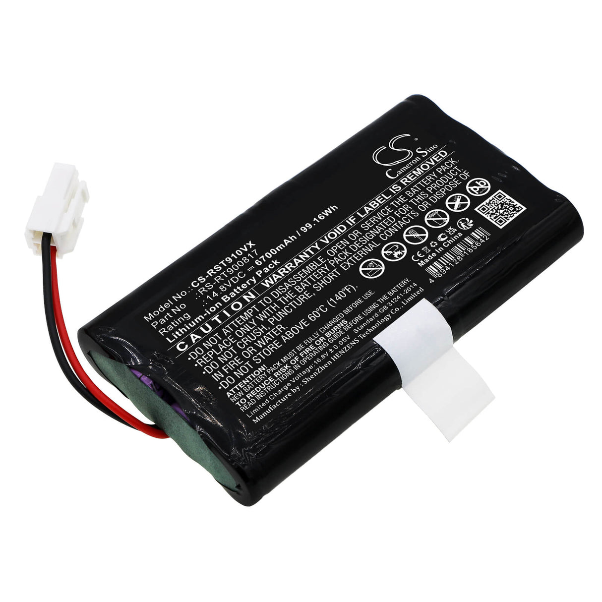 14.8V, Li-ion, 6700mAh, Vacuum battery fits Rowenta, Rr8021, Rr8021wh, Rr8024wh, 99.16Wh Vacuum Cameron Sino Technology Limited