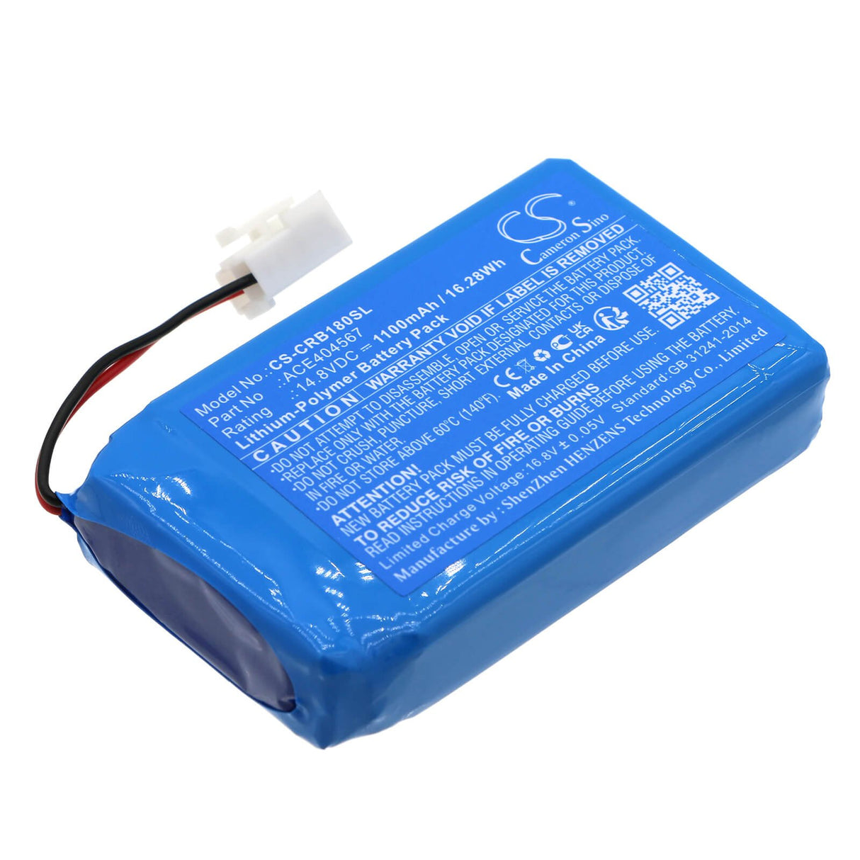 14.8V, Li-Polymer, 1100mAh, Smart Home battery fits Cobra, Ace404567, 36m, 72m, 16.28Wh Smart Home Cameron Sino Technology Limited