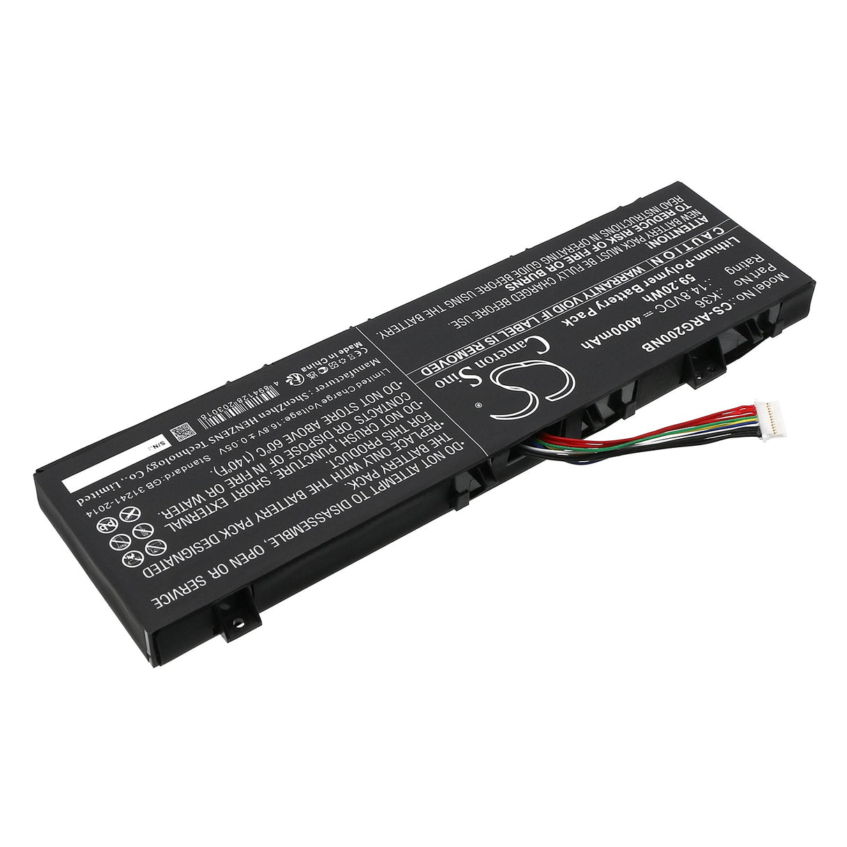 14.8v, Li-polymer, 4000mah, Notebook battery Fits many generic notebook models, 59.20wh Notebook, Laptop Cameron Sino Technology Limited