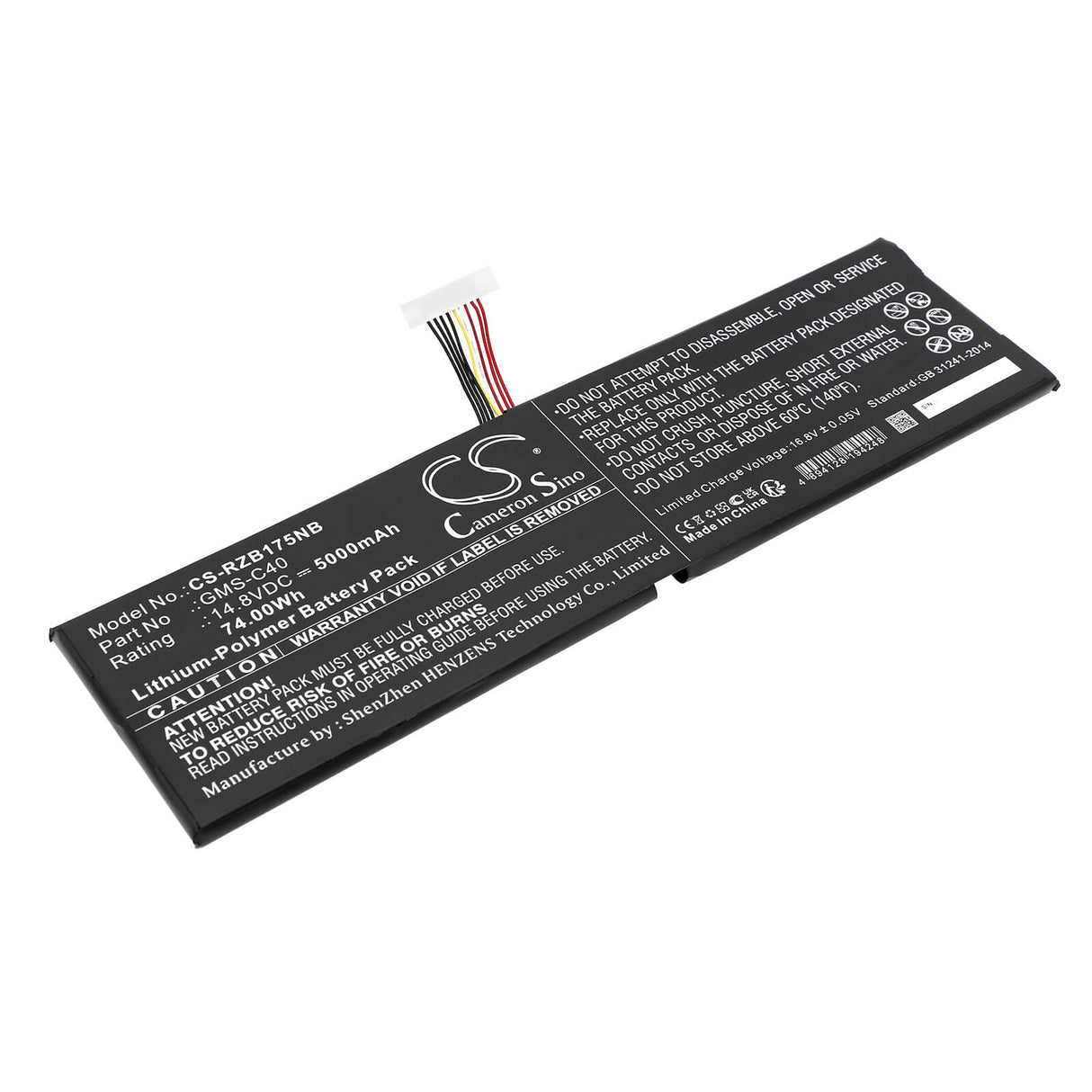 14.8v, Li-polymer, 5000mah, Battery Fits Razer, Blade Pro 17, Blade Pro 17 Inch 2013, 74.00wh Notebook, Laptop Cameron Sino Technology Limited