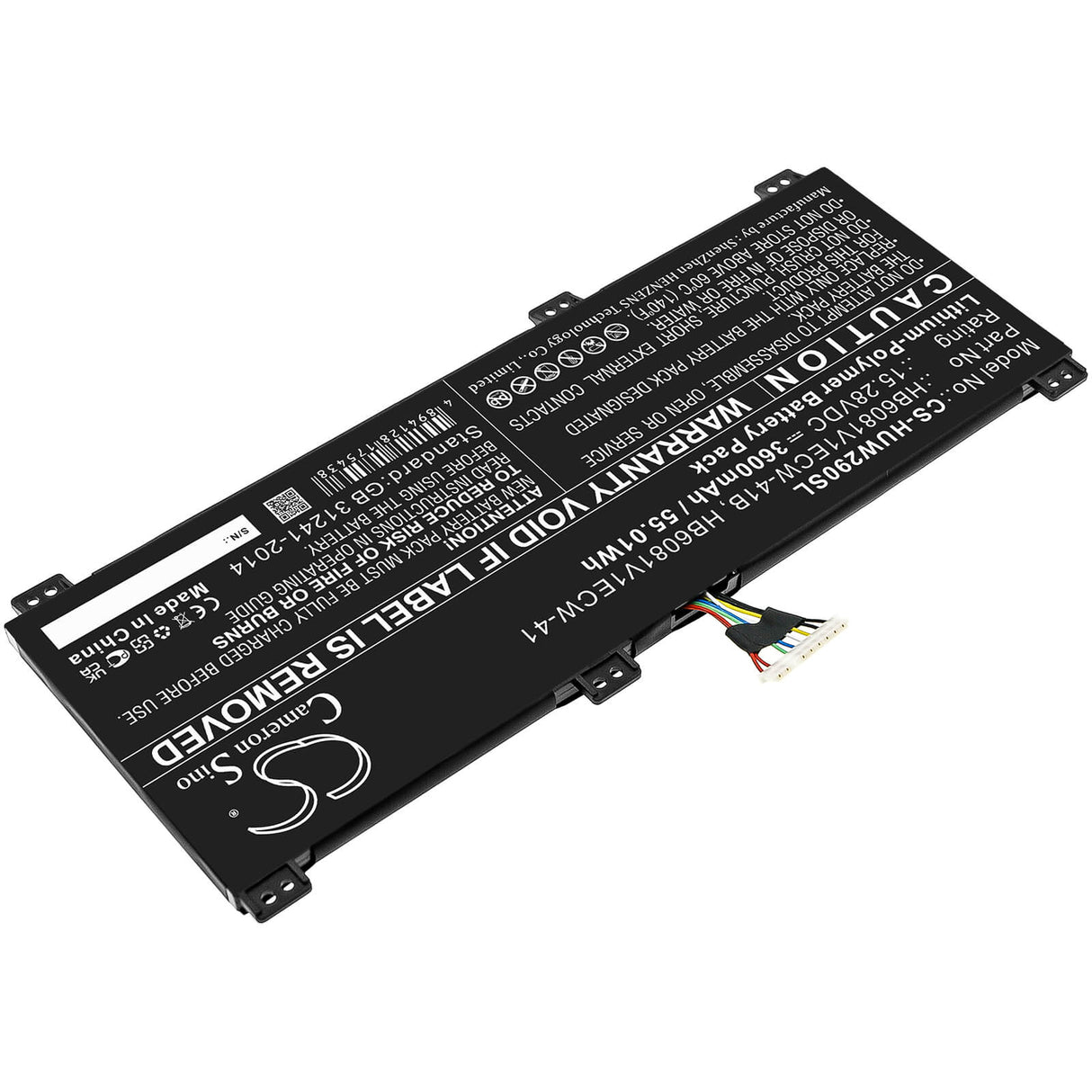 15.28v, Li-polymer, 3600mah, Battery Fits Huawei, Hbl-w19, Hbl-w29, 55.01wh Notebook, Laptop Cameron Sino Technology Limited