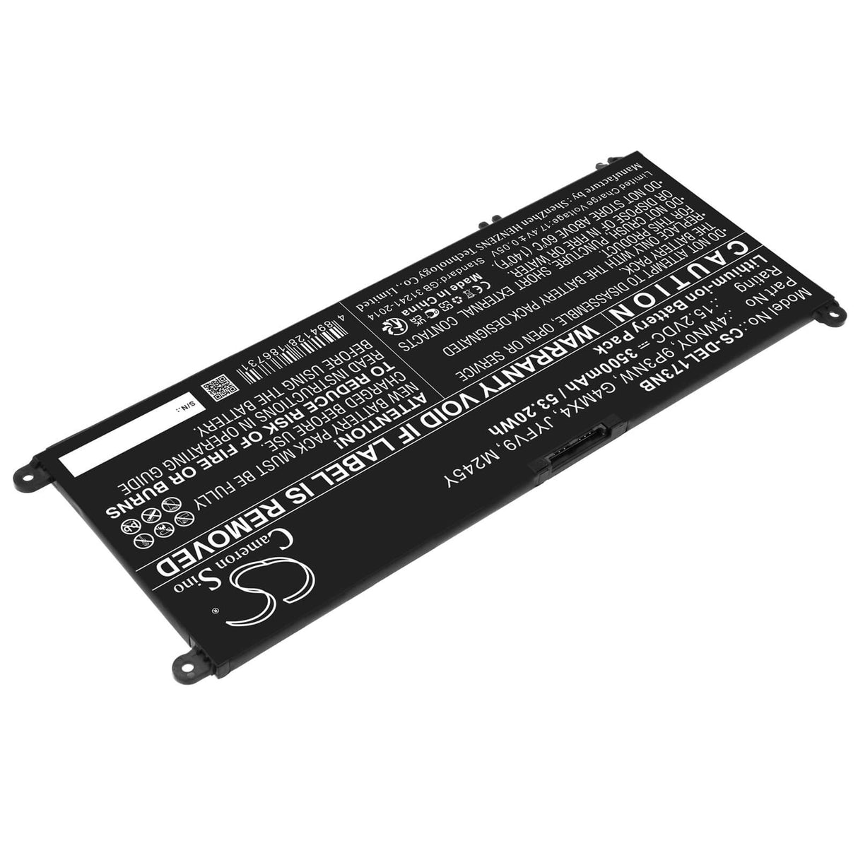 15.2v, Li-ion, 3500mah, Battery Fits Dell, Inspiron 13 7353, Inspiron 13 7577, 53.20wh Notebook, Laptop Cameron Sino Technology Limited