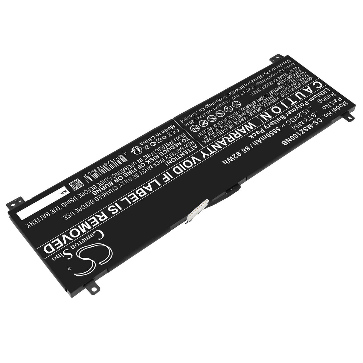 15.2v, Li-ion, 5850mah, Battery Fits Msi, Creator Z16 A11ue-019es, Creator Z16 A11ue-020xes, 88.92wh Notebook, Laptop Cameron Sino Technology Limited