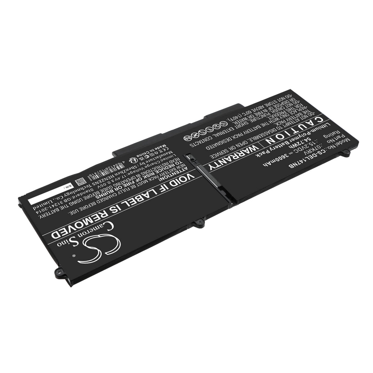15.2v, Li-polymer, 3600mah, Battery Fits Dell, Latitude 14 7430 3w64p, Latitude 14 7430 4fvjg, 54.72wh Notebook, Laptop Cameron Sino Technology Limited