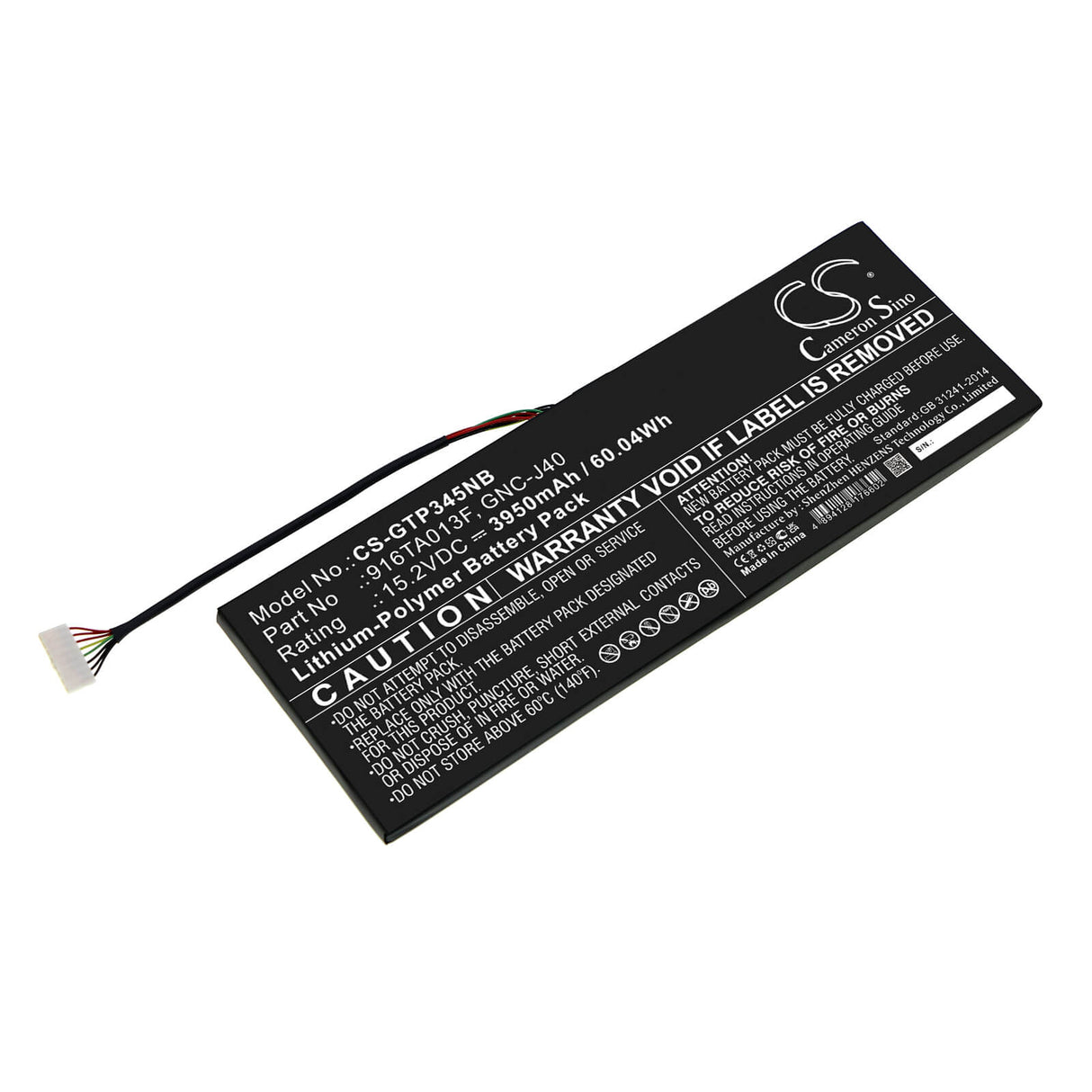 15.2v, Li-polymer, 3950mah, Battery Fits Schenker, Xmg C504, 60.04wh Notebook, Laptop Cameron Sino Technology Limited