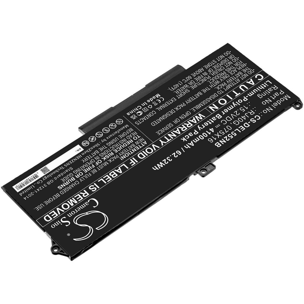 15.2v, Li-polymer, 4100mah, Battery Fit's Dell, Latitude 14 5420, Latitude 14 5420 Chkfm, Latitude 14 5420 Fdtcy, 62.32wh Notebook, Laptop Cameron Sino Technology Limited