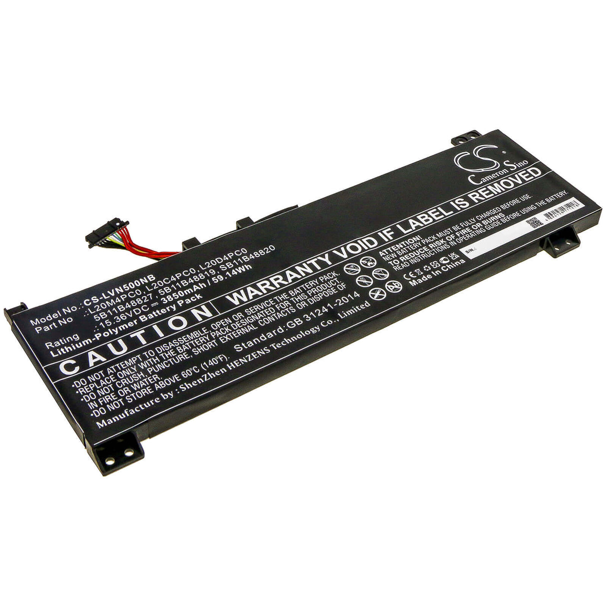 15.36v, Li-polymer, 3850mah, Battery Fit's Lenovo, Ideapad Gaming 3-15ach6, Legion 5-15ach6, Legion 5-15ach6a, 59.14wh Notebook, Laptop Cameron Sino Technology Limited