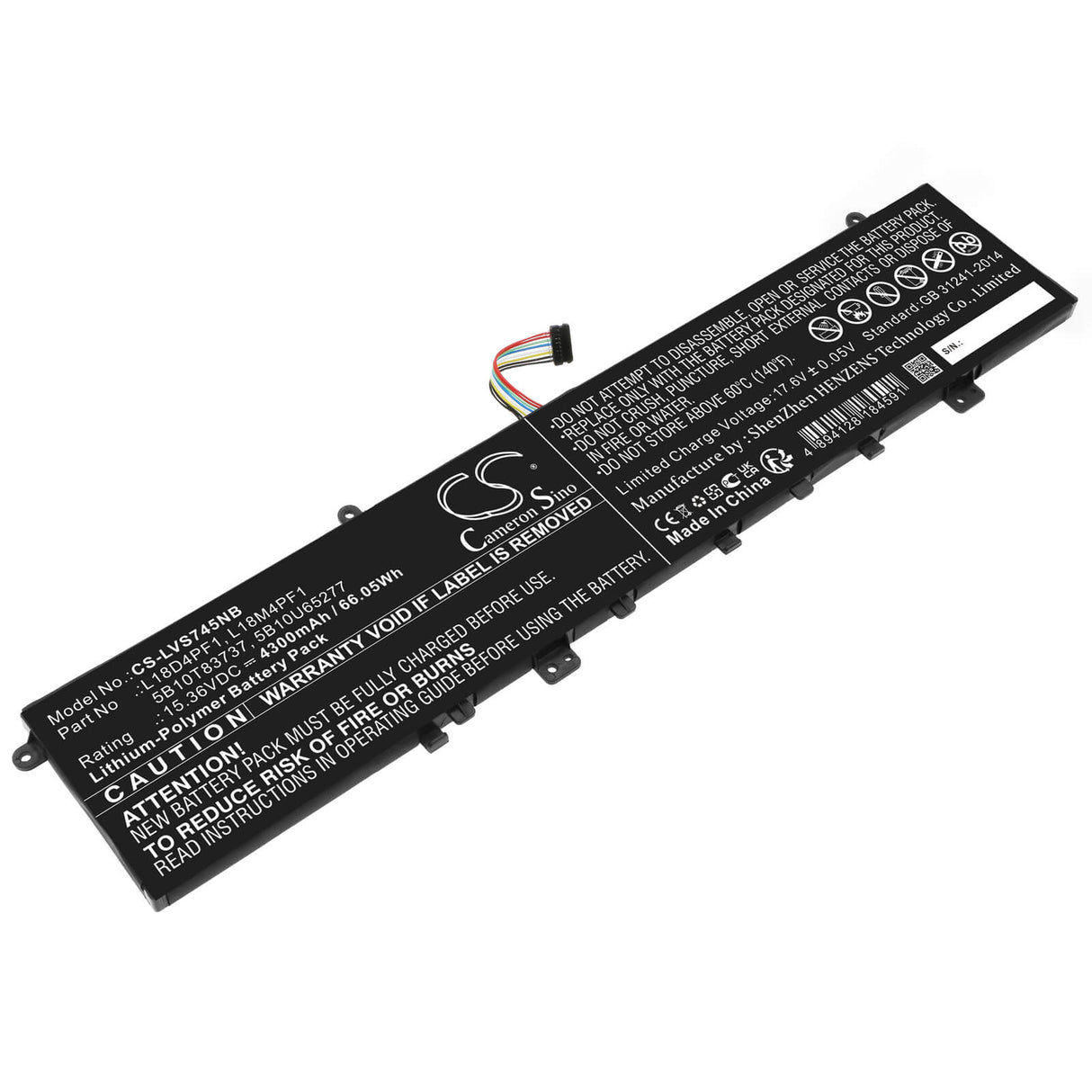 15.36v, Li-polymer, 4300mah, Battery Fits Lenovo, Yoga C940-15, Yoga C940-15irh, 66.05wh Notebook, Laptop Cameron Sino Technology Limited