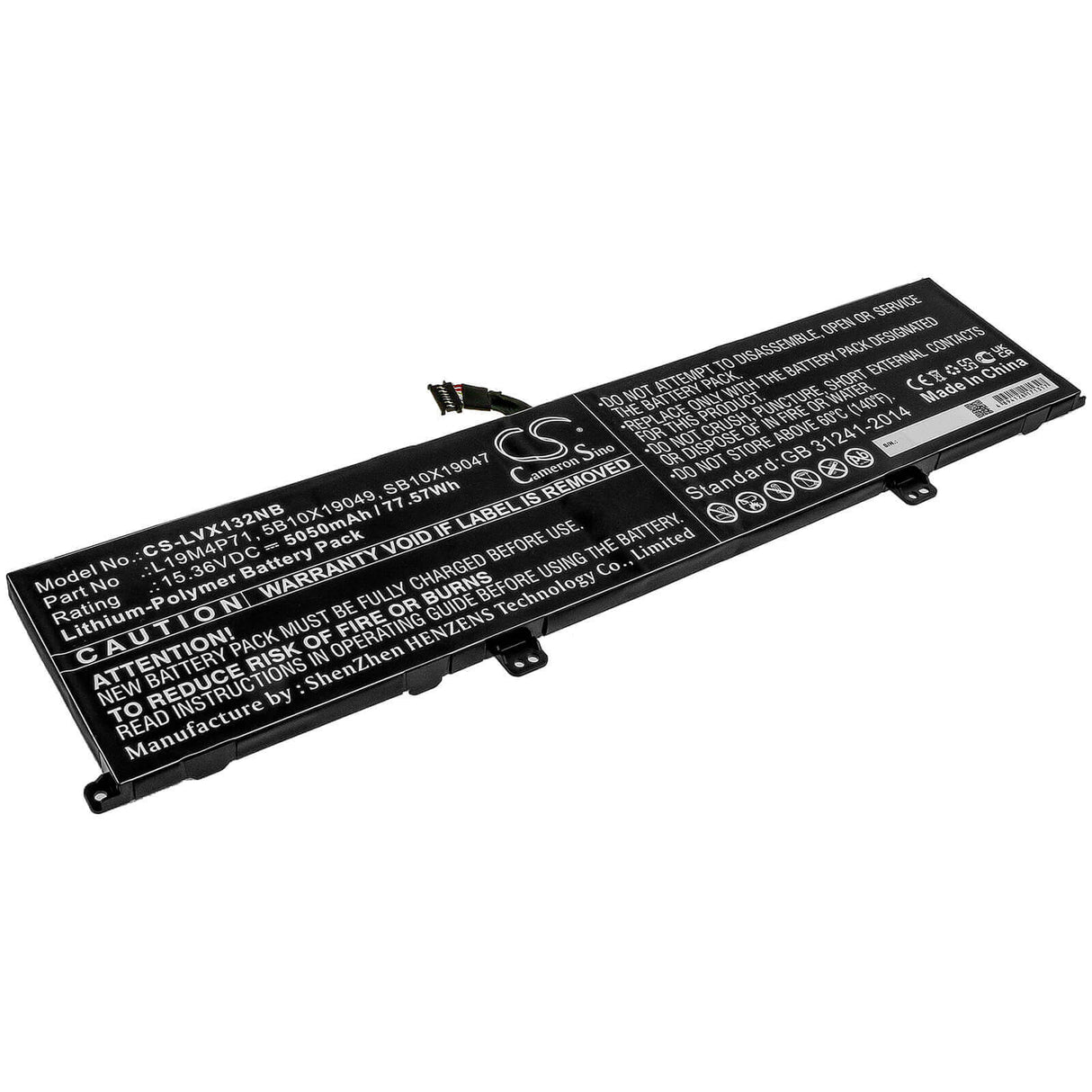 15.36v, Li-polymer, 5050mah, Battery Fit's Lenovo, Thinkpad X1 Extreme Gen 3, Thinkpad X1 Extreme Gen 3 20tk, Thinkpad X1 Extrem Notebook, Laptop Cameron Sino Technology Limited